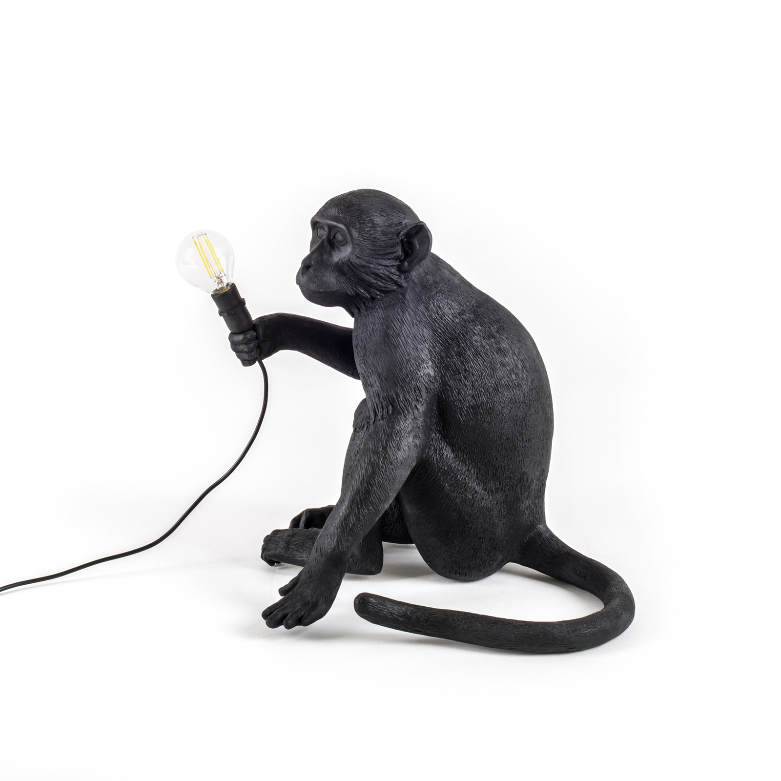 Monkey Sitting Außen Tischleuchte Schwarz - Seletti