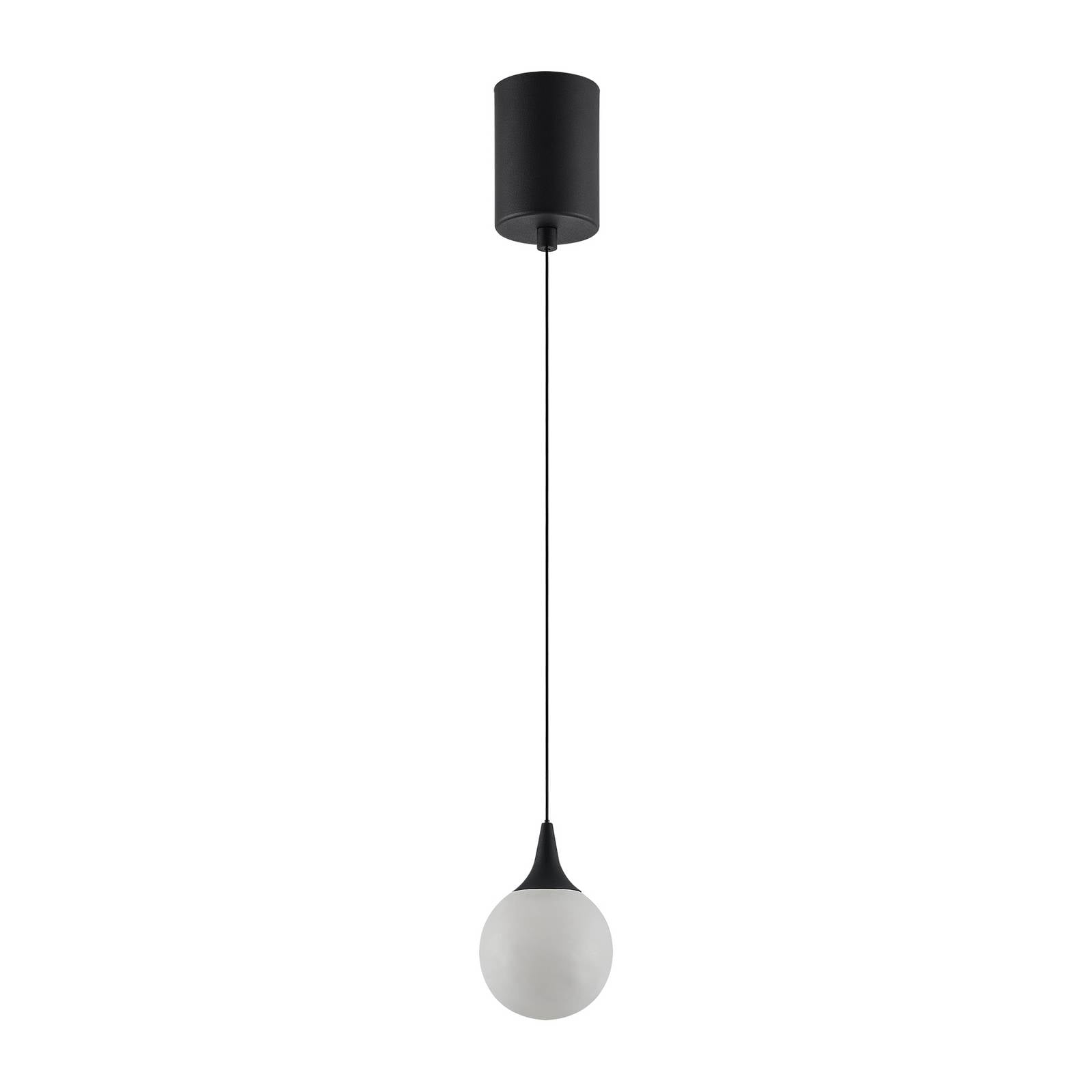 LED-Hängeleuchte ARE, schwarz, Alabaster, Ø 10 cm, CCT, DALI