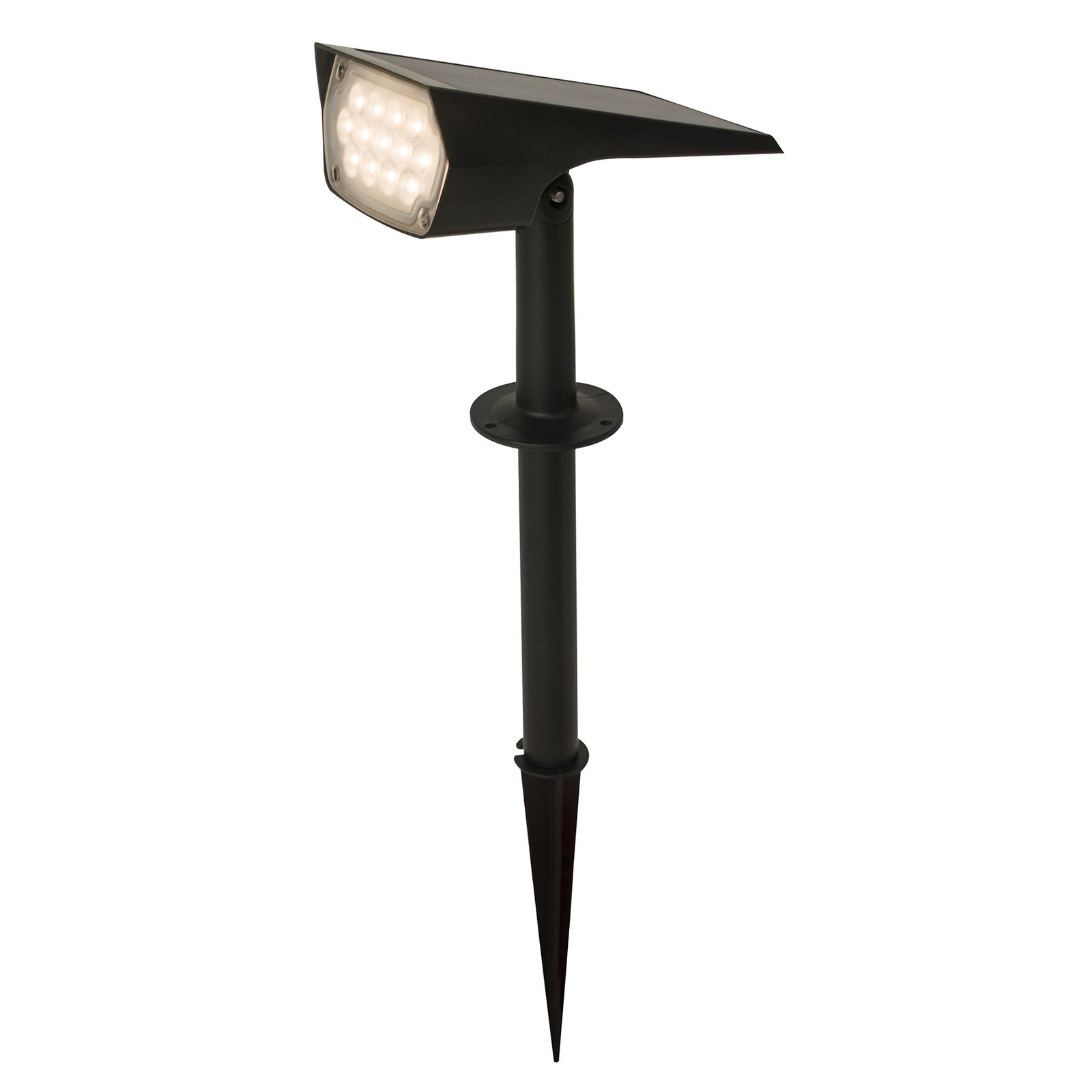 Prios Helier LED solar spotlight with ground spike