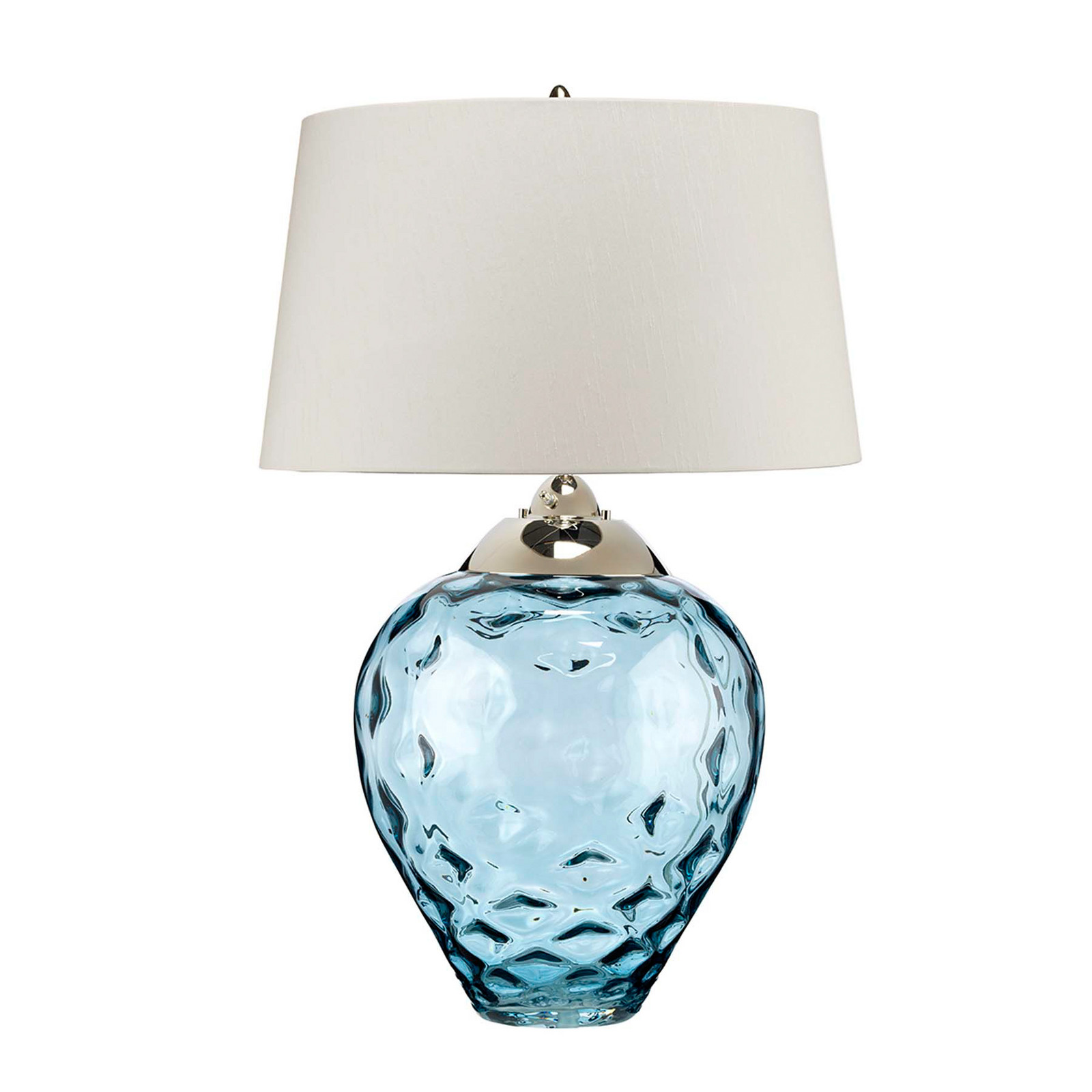 Lampă de masă Samara Ø 51 cm albastru material textil sticlă 2 lumini