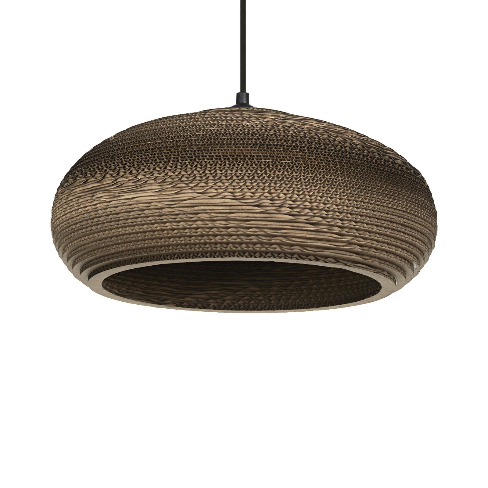 LEDVANCE Drop pendant light, Ø 40 cm, brown, corrugated cardboard, E27