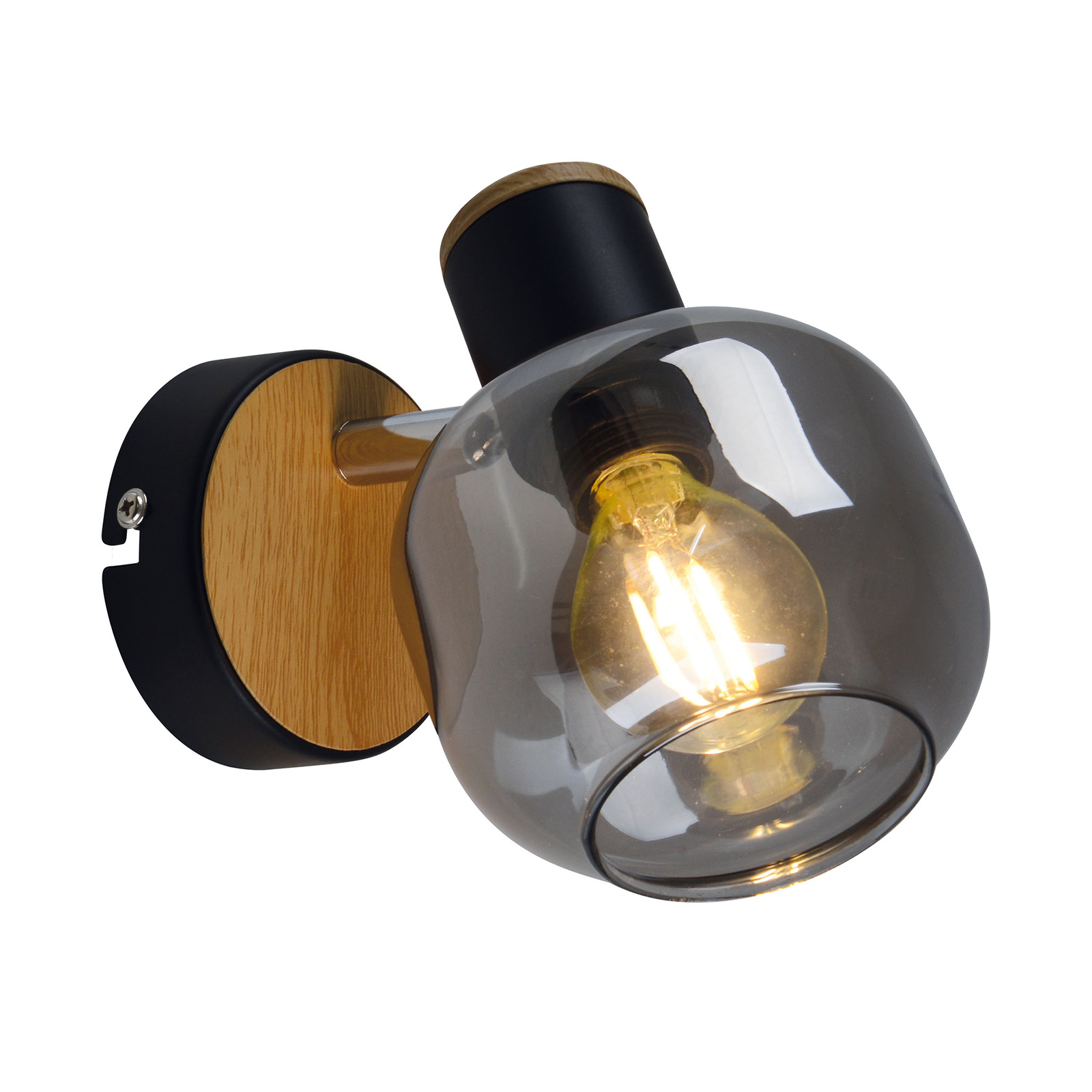 Applique 1350022 con vetro fumè, 1 luce