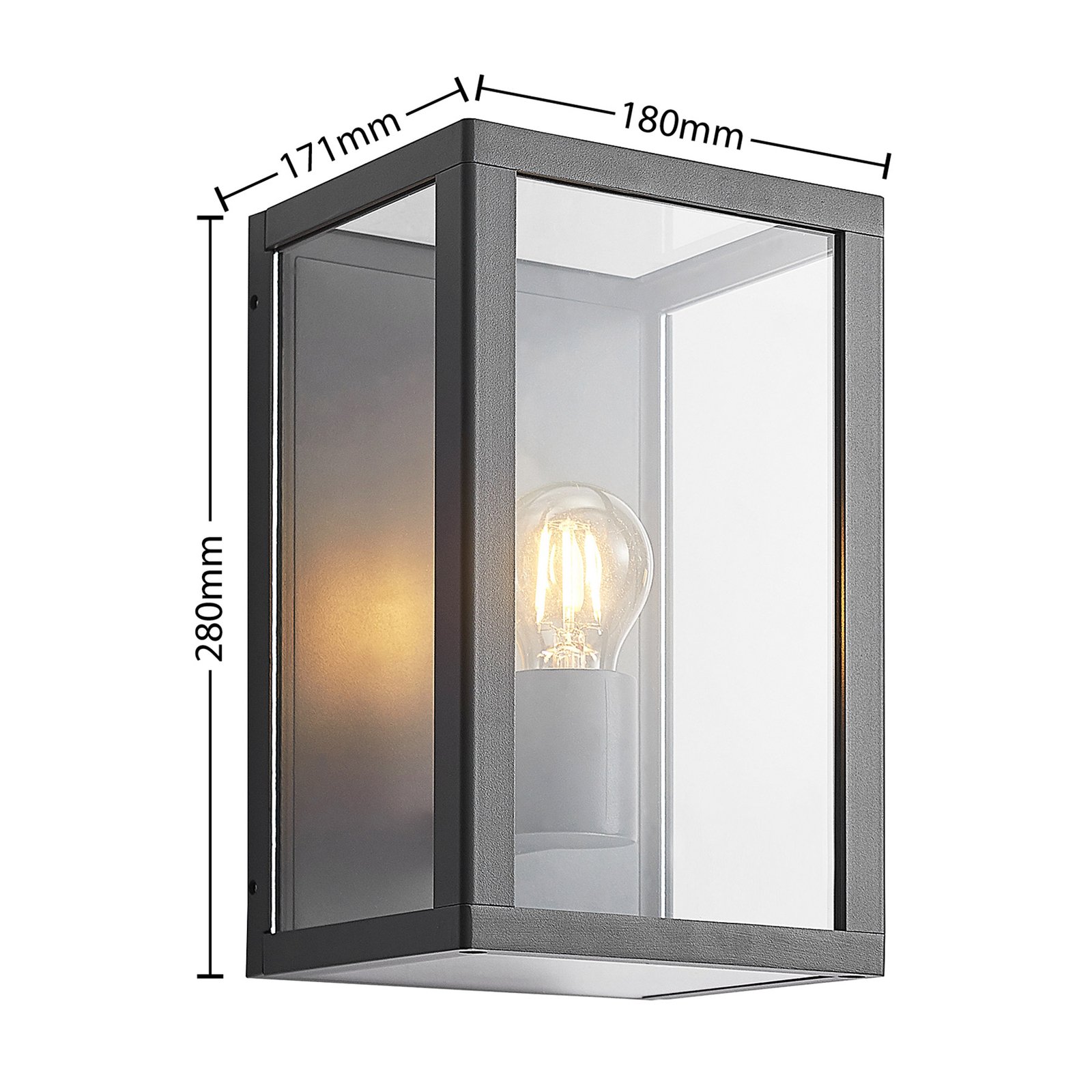 Giavanna Outdoor Wall Lamp H28 Dark Grey - Lindby