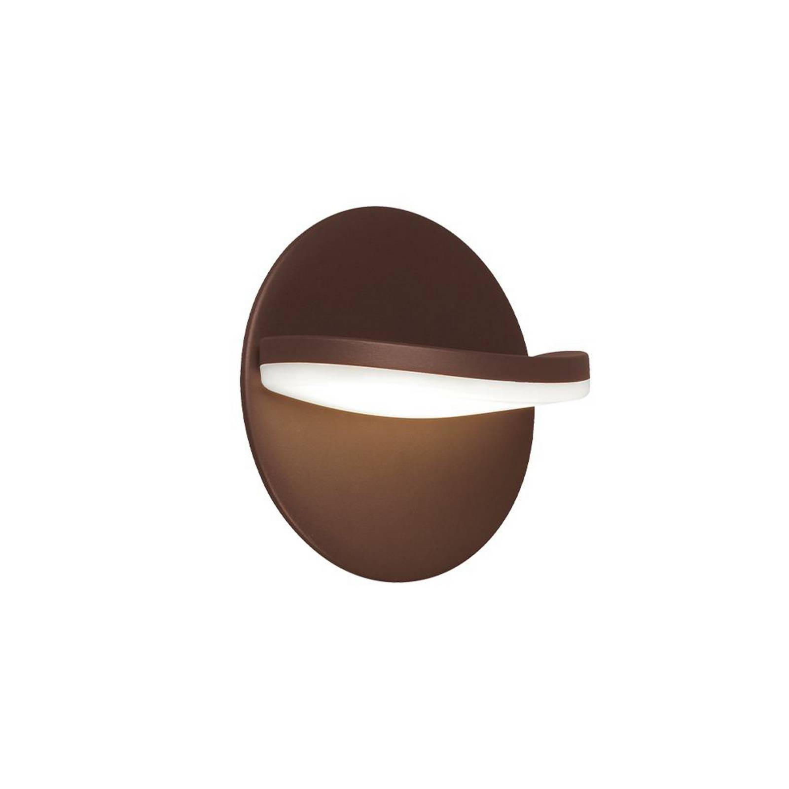 Viokef LED buiten wandlamp Letty, bruin, Ø 18 cm, metaal, IP65