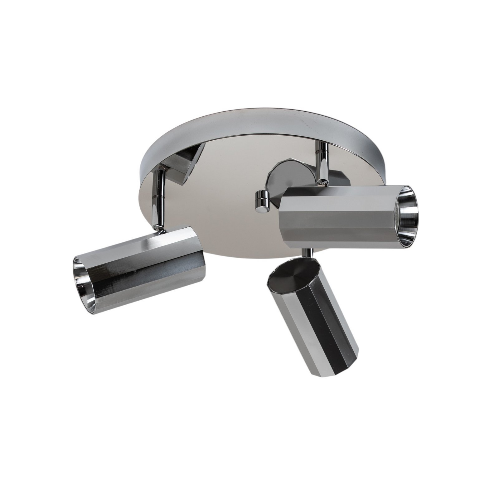 Deckenstrahler Oktano, chromfarben, Ø 35 cm, 3-flg., Metall