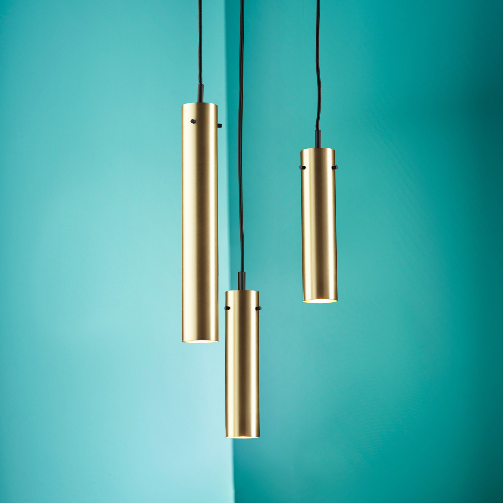FRANDSEN pendant light FM2014, polished brass, height 24 cm