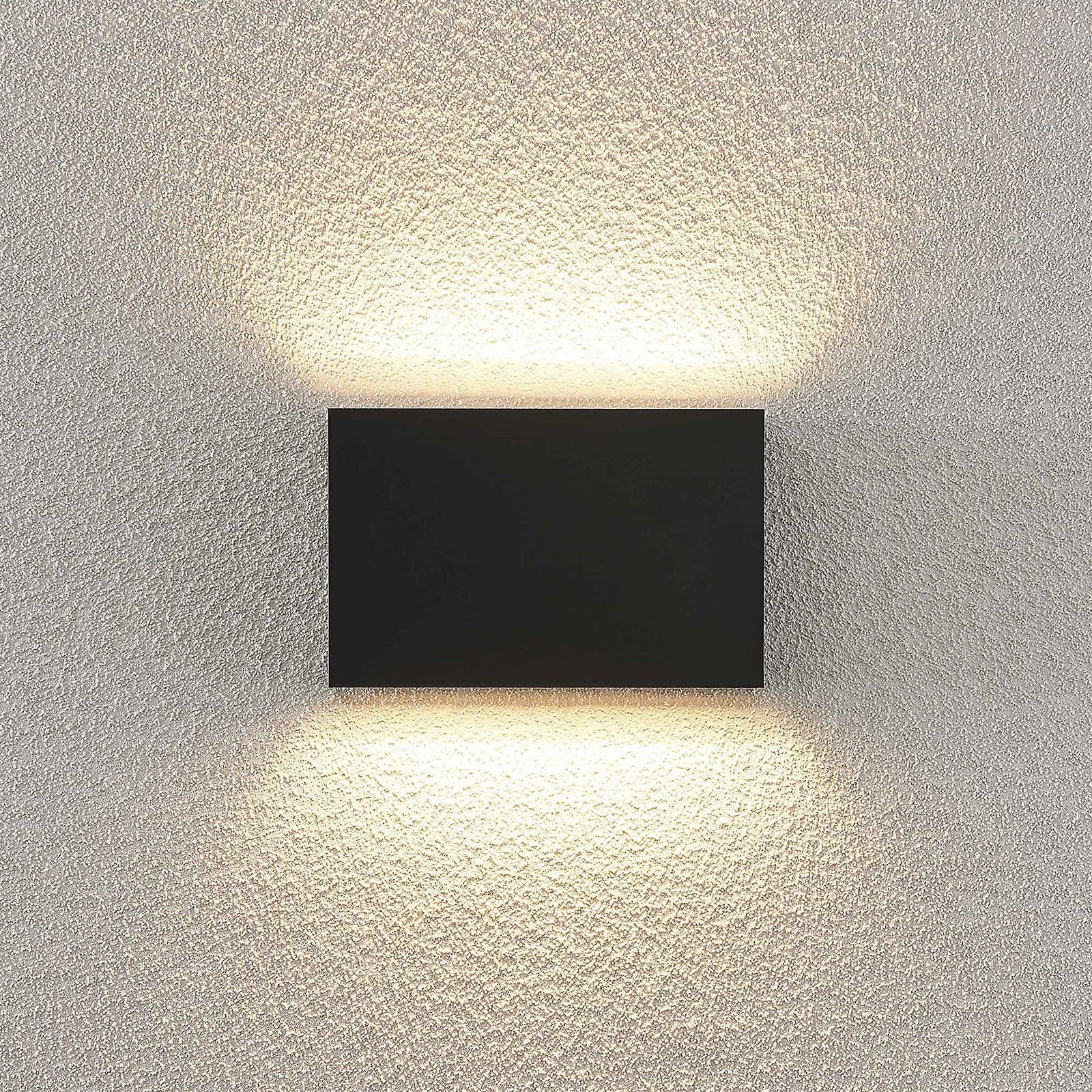 Lindby LED outdoor wall light Jarte, 20cm, up/down, grey, IP65