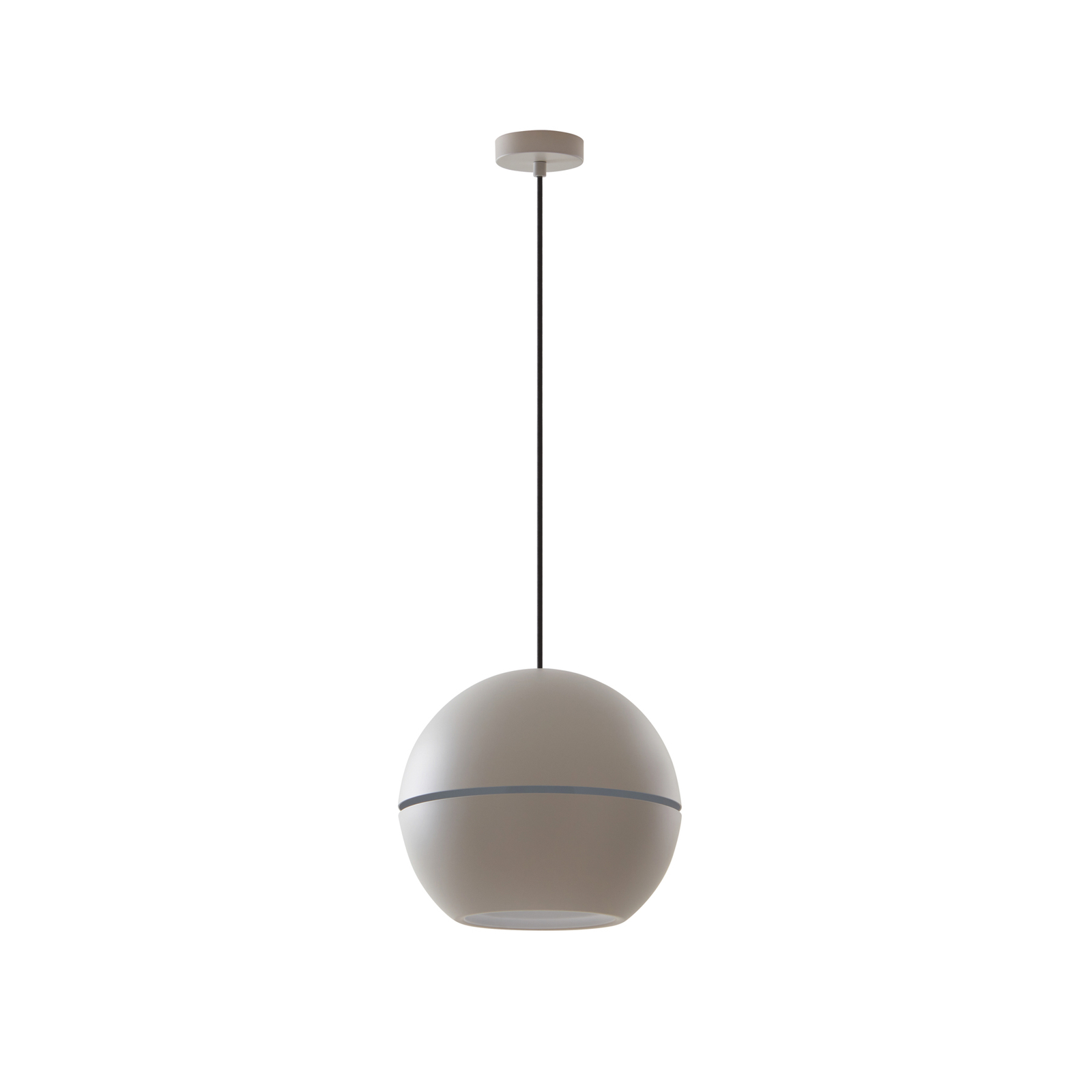 Lucande Calantha pendant light, grey, aluminium, round