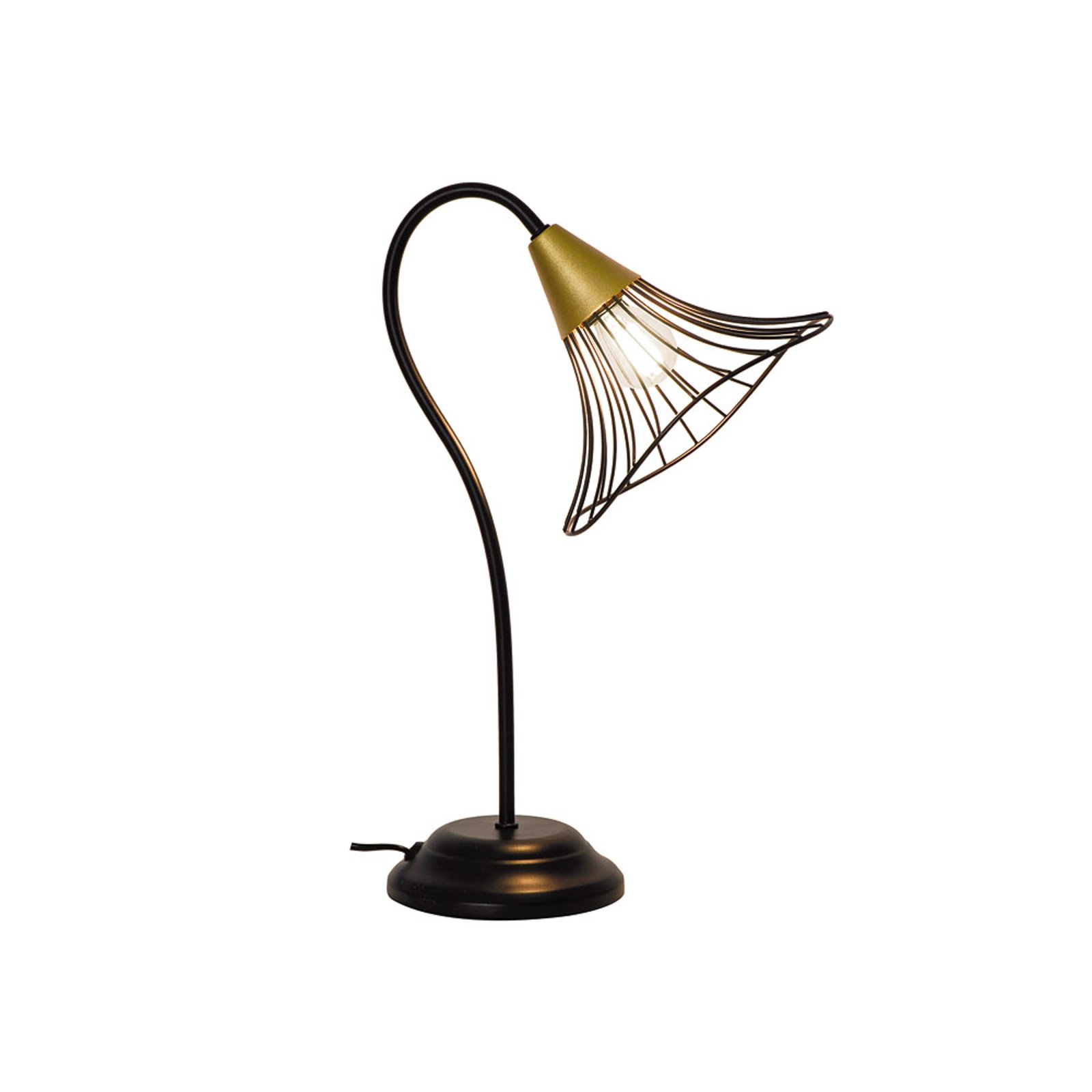 Tina table lamp with a cage lampshade