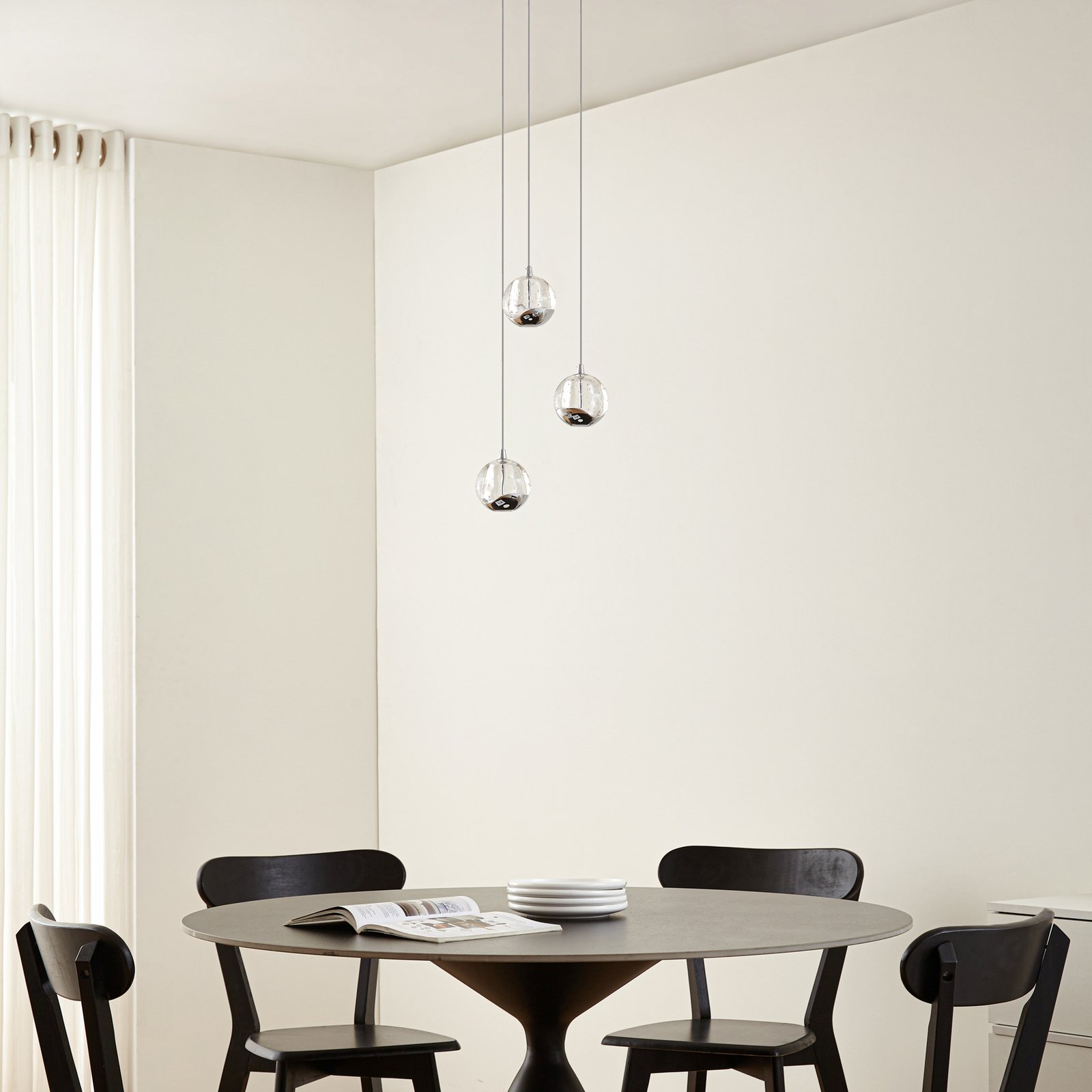Hayley 3 Hanglamp Clear/Chrome - Lucande Hayley 3 Hanglamp Clear/Chrome - Lucande