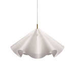 Suspension Sinuate, laiton/blanc, Ø 60 cm, E27, papier - Moebe