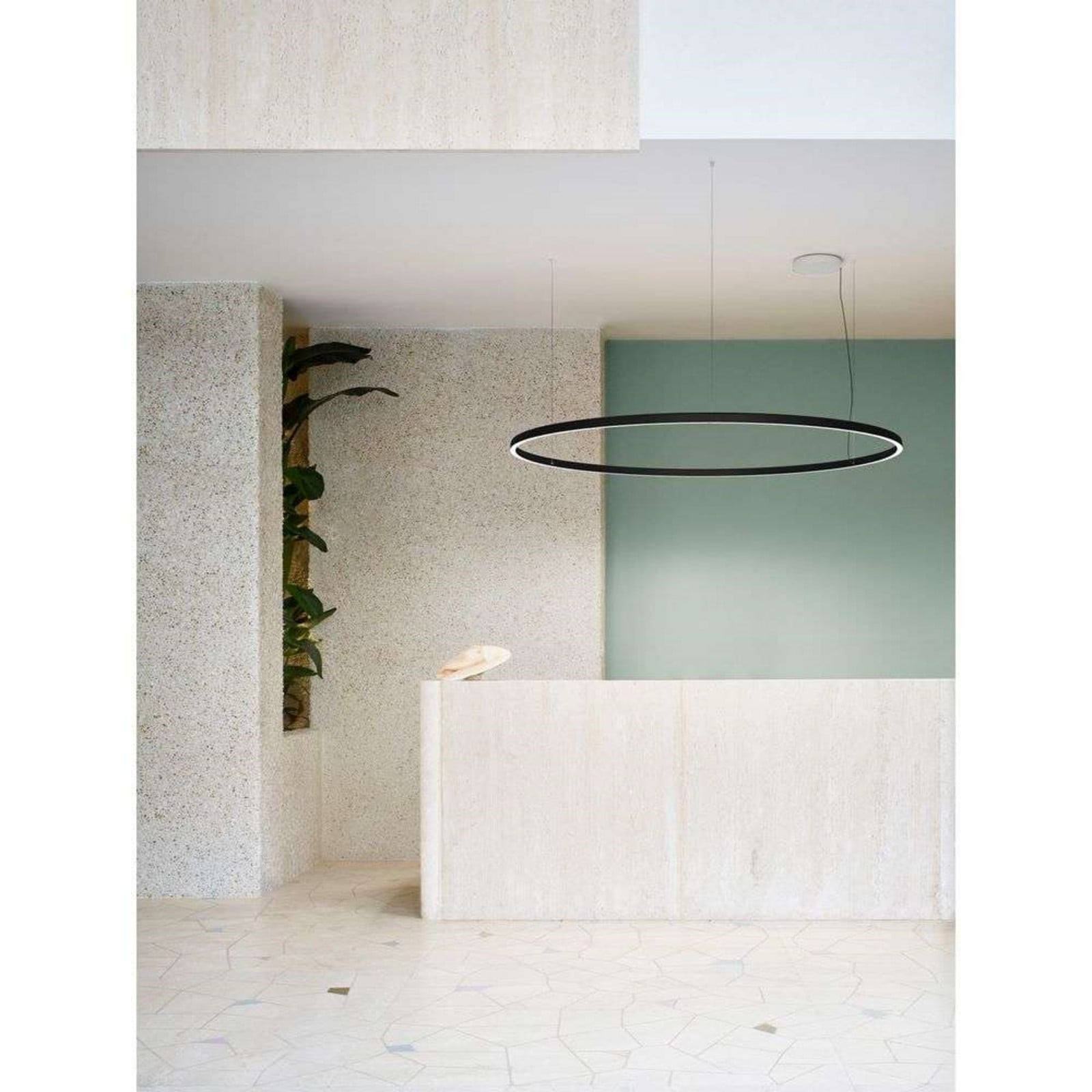 Compendium Circle LED Pendel Ø200 Black Luceplan - Spisestue - Aluminium - Ring