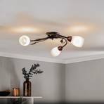Lia ceiling light, three-bulb, bronze