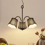 Lucande Binta hanging lamp, three-bulb, black