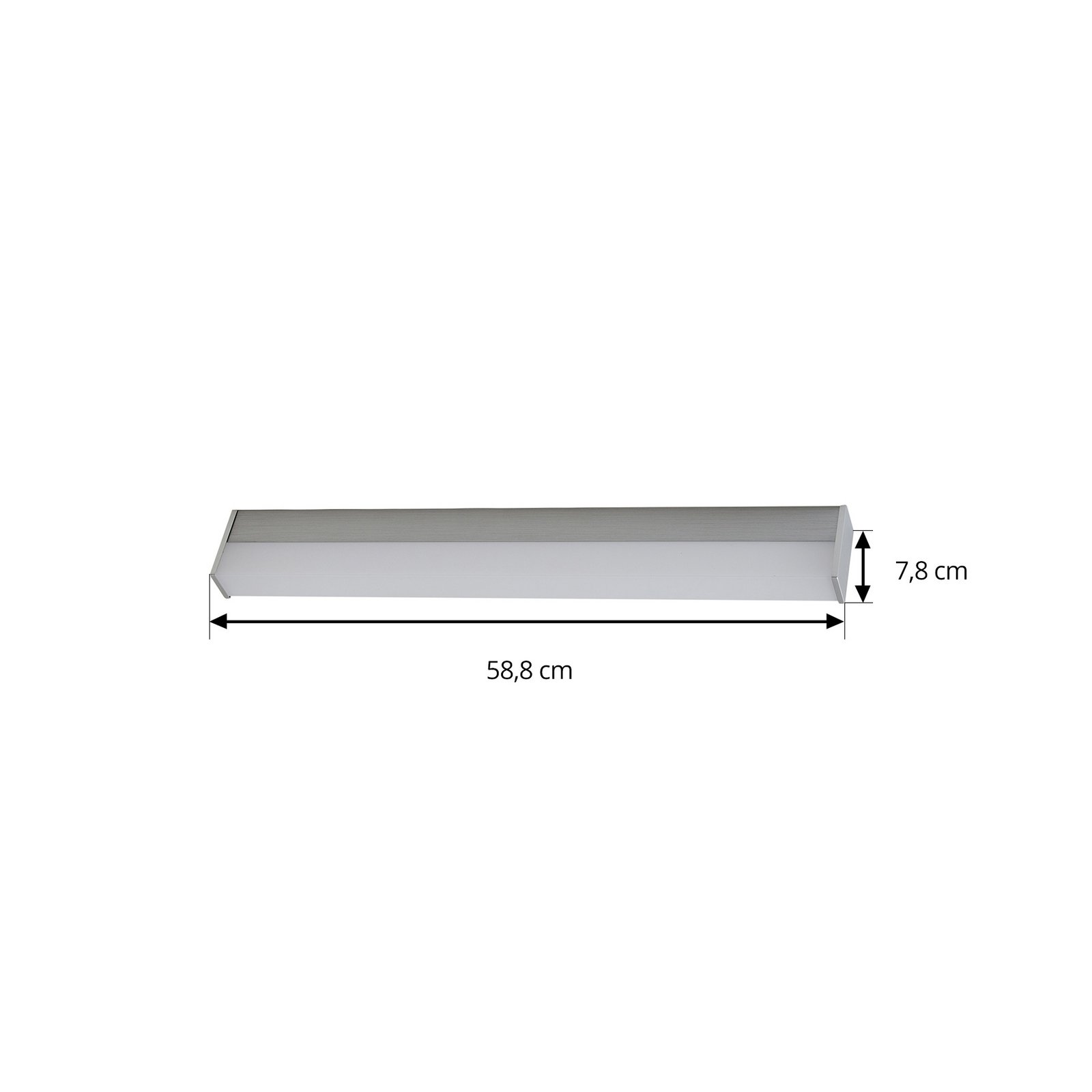 LED bathroom mirror light Philippa, angular, 58cm, aluminium