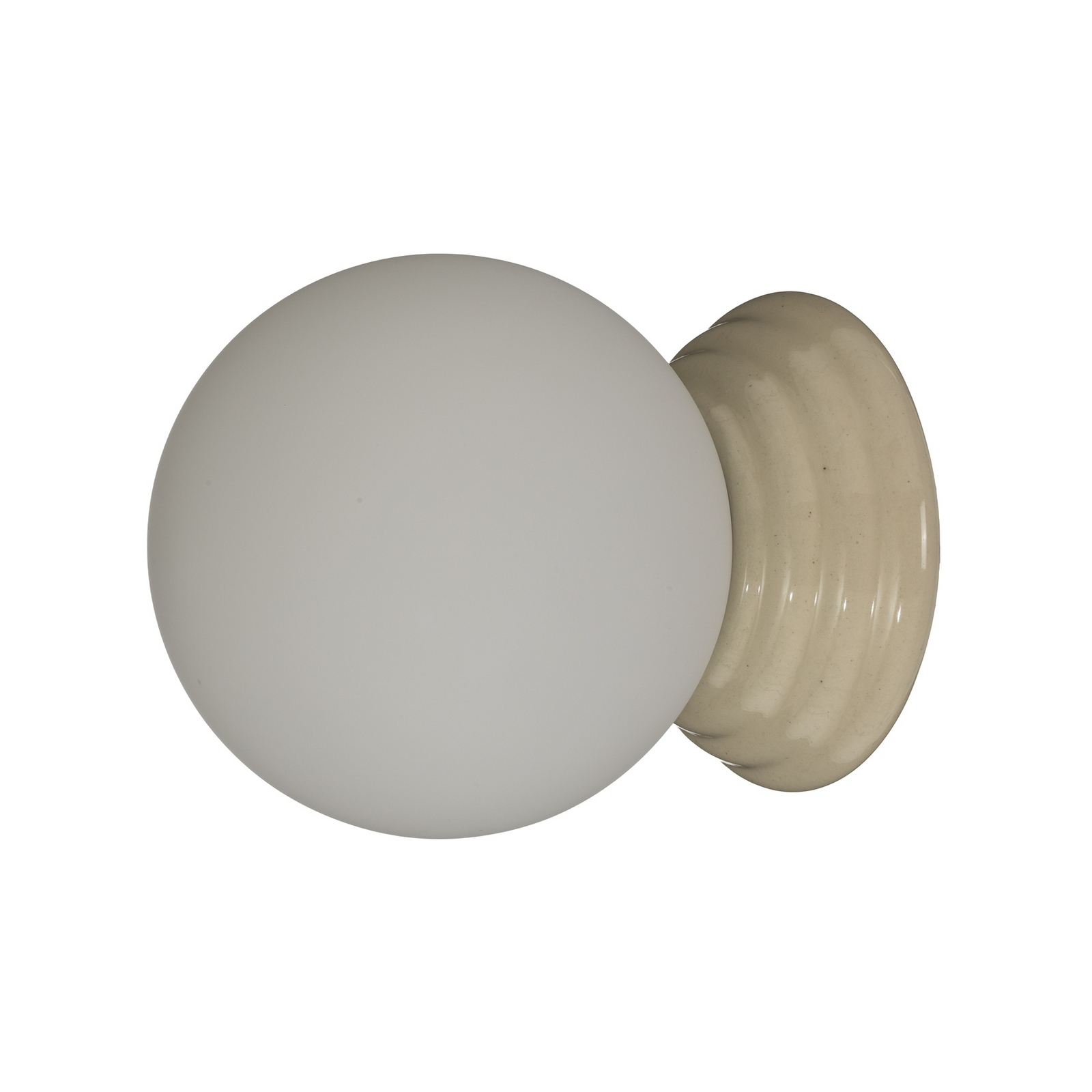Taklampe Zori, beige/opal, Ø 16 cm, keramikk/glass, IP44 Taklampe Zori, beige/opal, Ø 16 cm, keramikk/glass, IP44