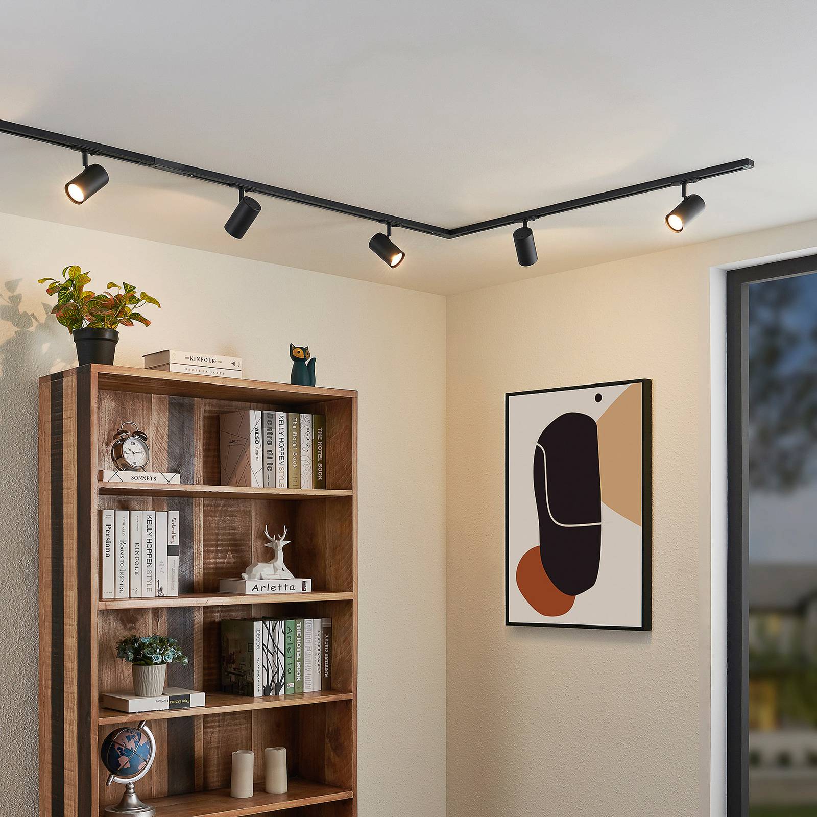 Lindby Système complet de rails Linaro à 5 lampes noir