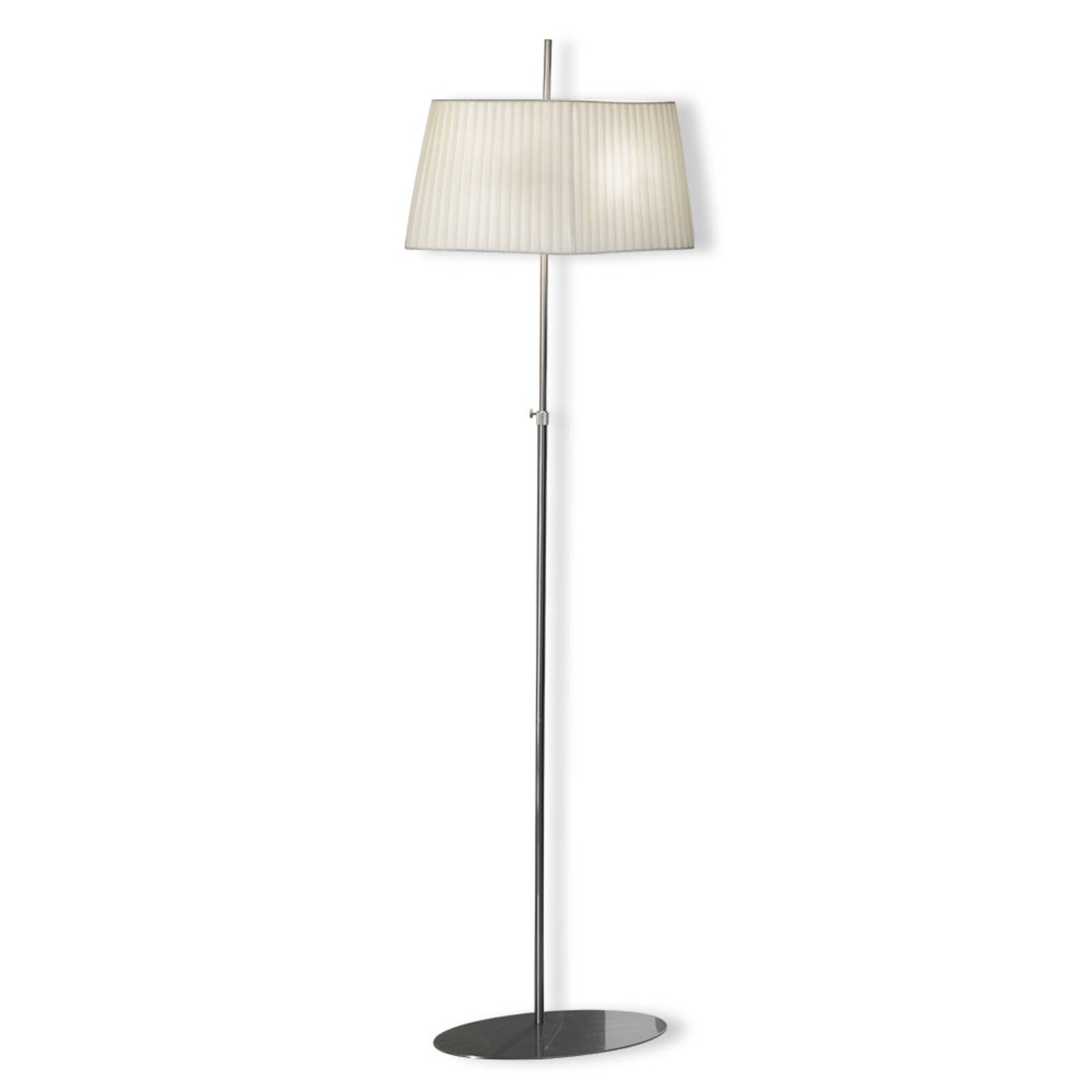 Orion Valentin Floor Lamp White with Pleated Shade, for Living / Dining Room, Fabric, metal, glass, E27, 60 W, energy efficiency: A++, L: 49 cm, W: 20 cm, H: 170 cm