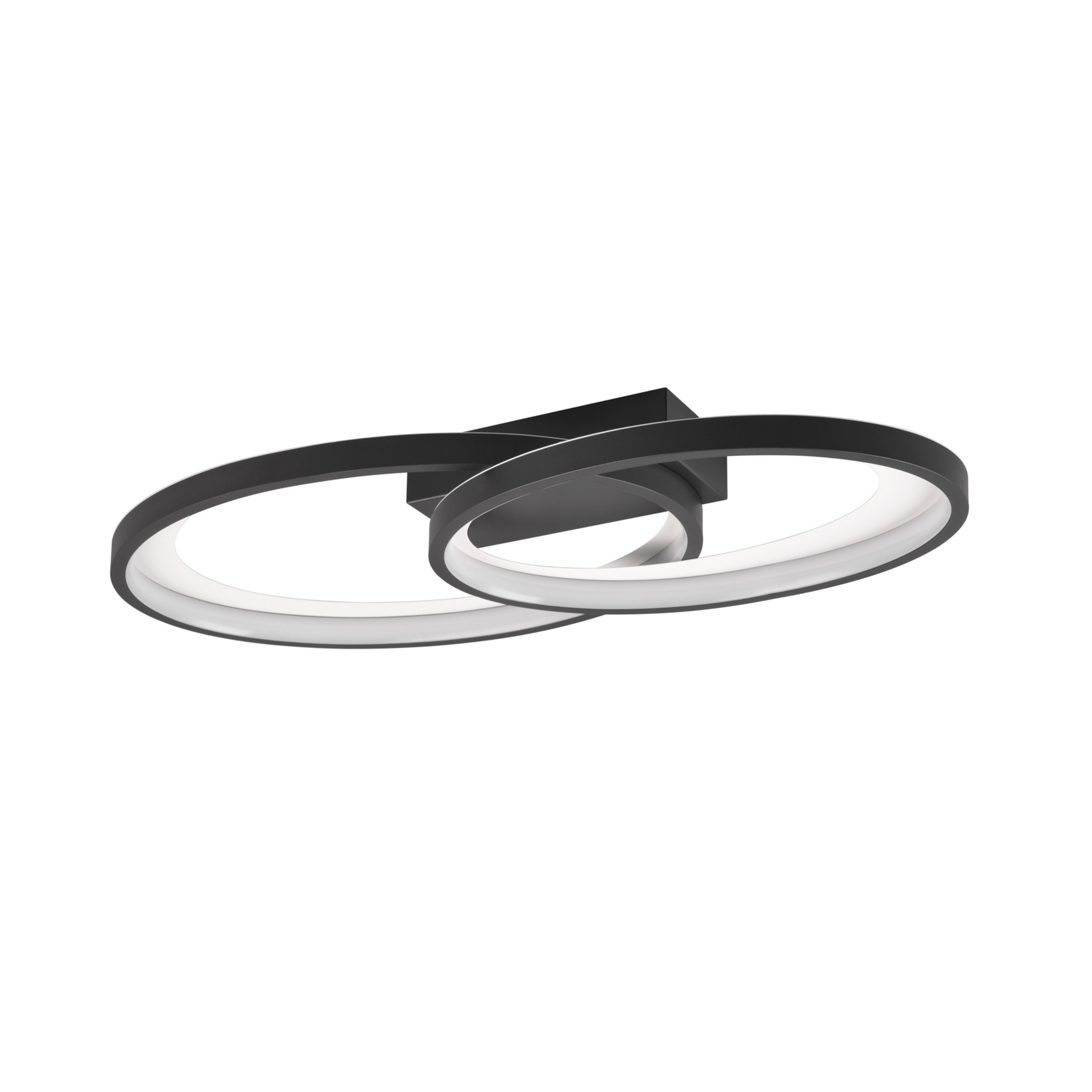 LED-Deckenleuchte Malaga mit 2 Ringen, schwarz