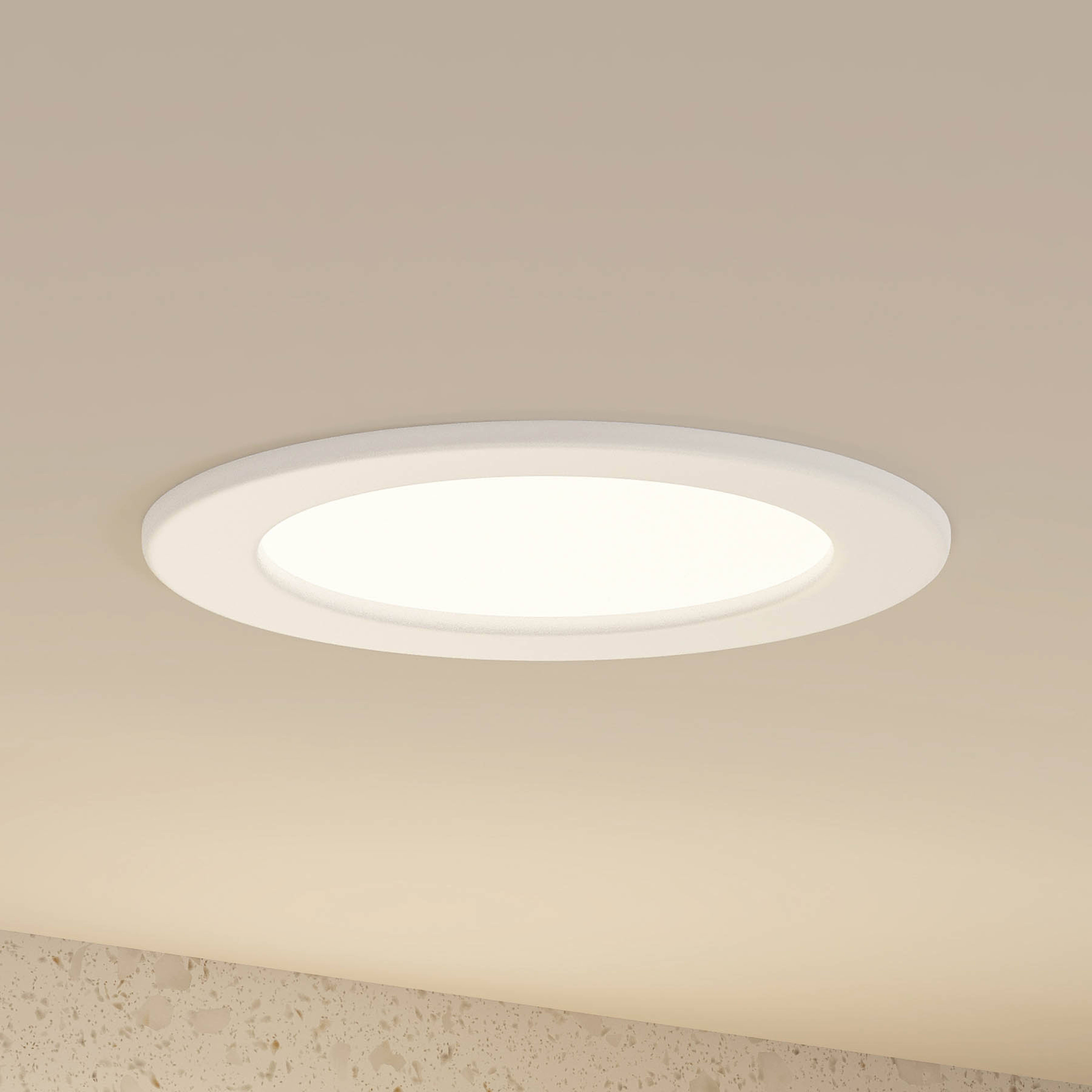 Prios LED recessed light Cadance, white, 17 cm, dimmable