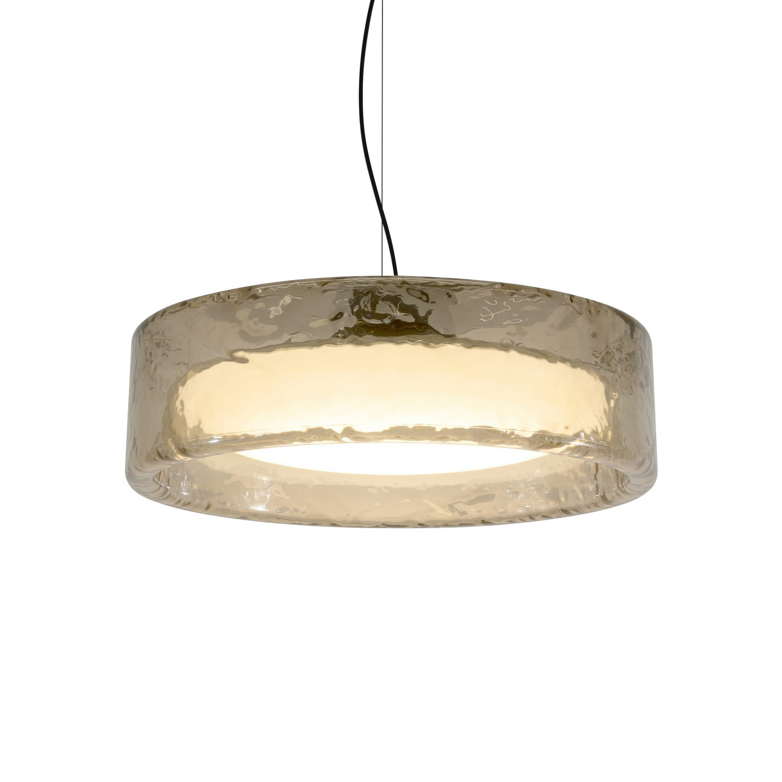 Candeeiro suspenso LED MARSET Ringo, Ø 70 cm, cinzento fumado, plástico