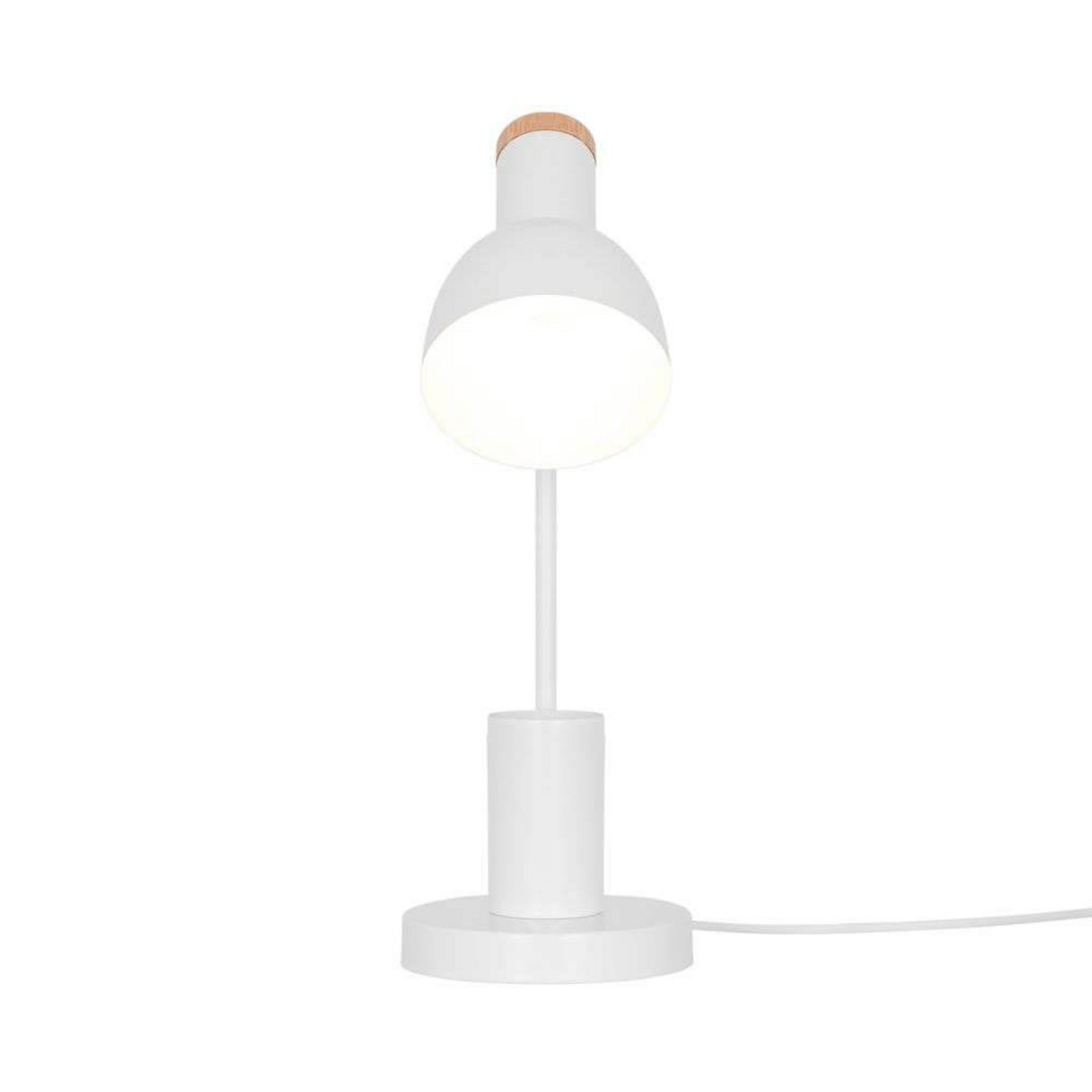 Stolna lampa Devone, bijela, visina 43 cm, metalna