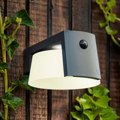 Kinkiet LED Moon, antracytowy, czujnik ruchu, IP44