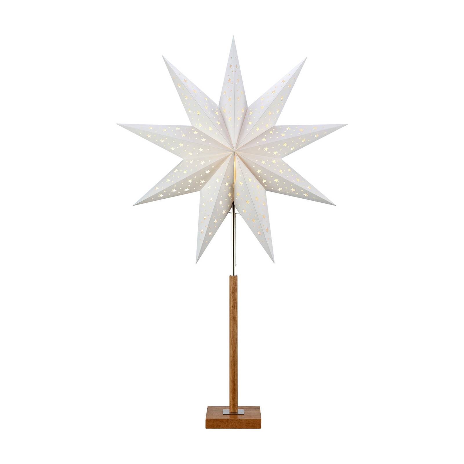 Marksljd Stella Solvalla con base legno, H 100 cm, bianco
