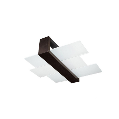 Deckenleuchte Shifted 2, Glas und Wenge-Holz