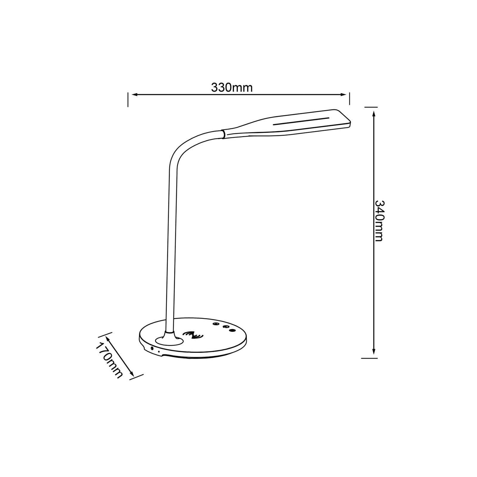 Lampka biurkowa LED Joni, biała, wysokość 34 cm, CCT, ściemniana