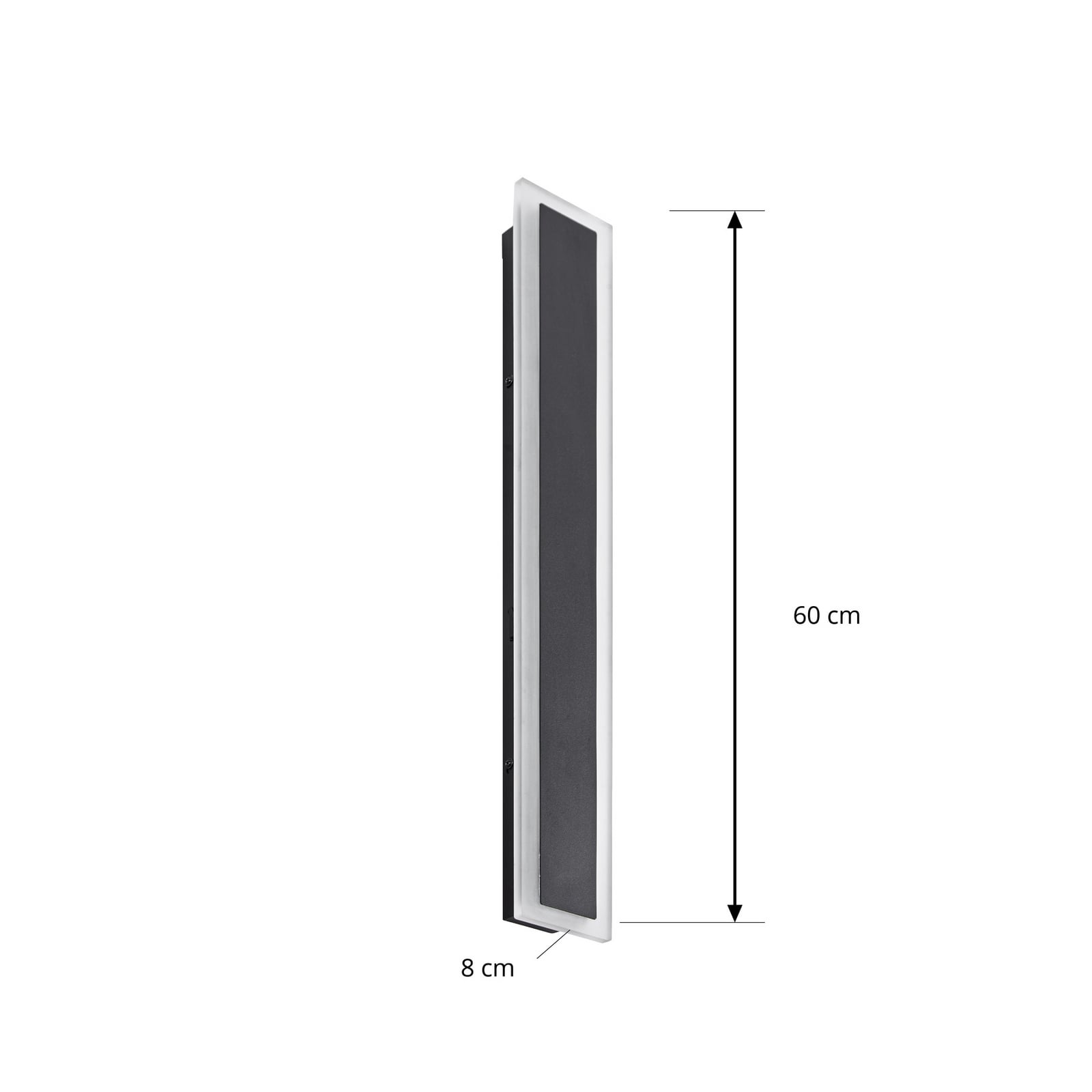 Ilora LED vanjska zidna svjetiljka, CCT, IP65, crna, visina 60 cm, metal -