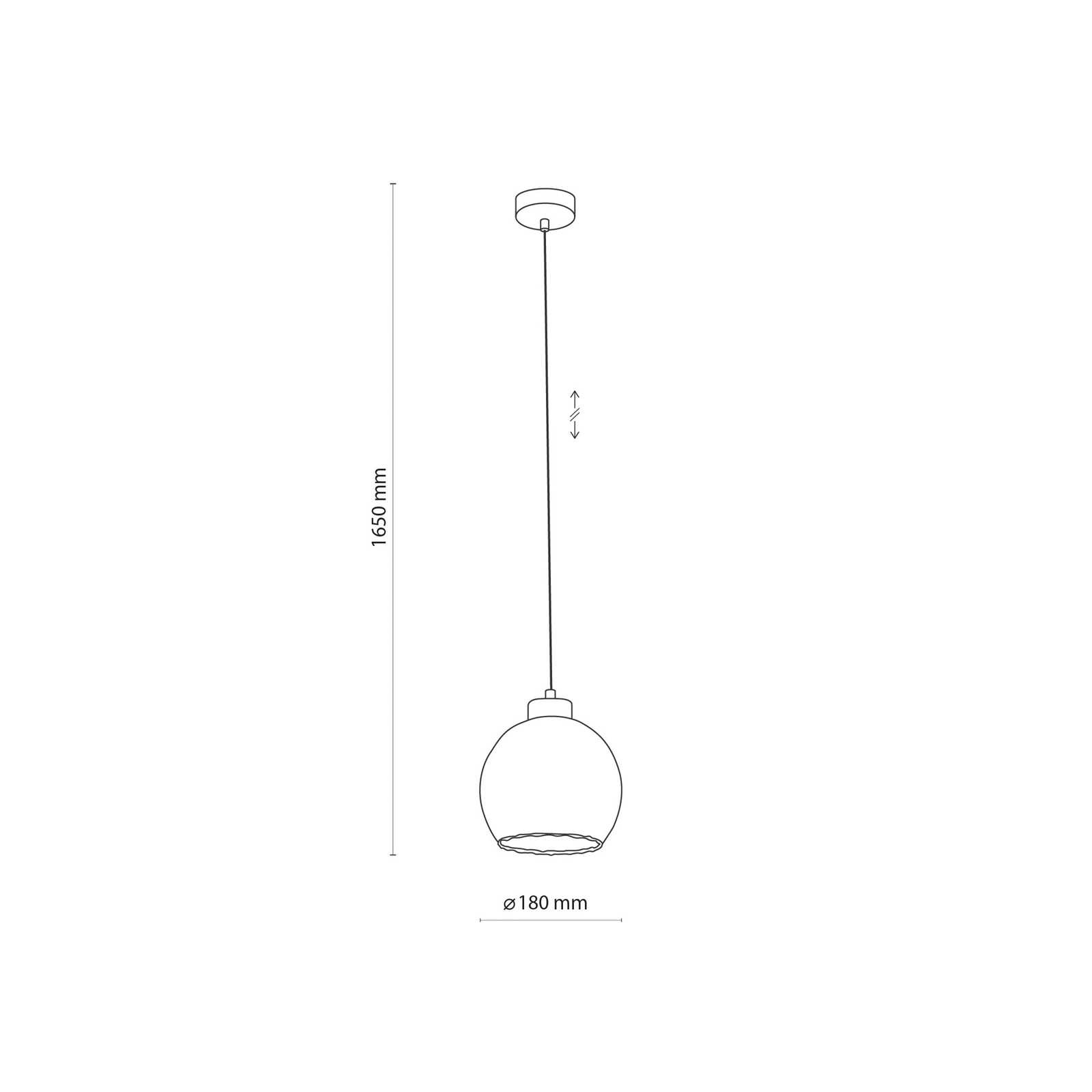 Devi pendant light, glass, amber, 1-bulb, Ø 18cm