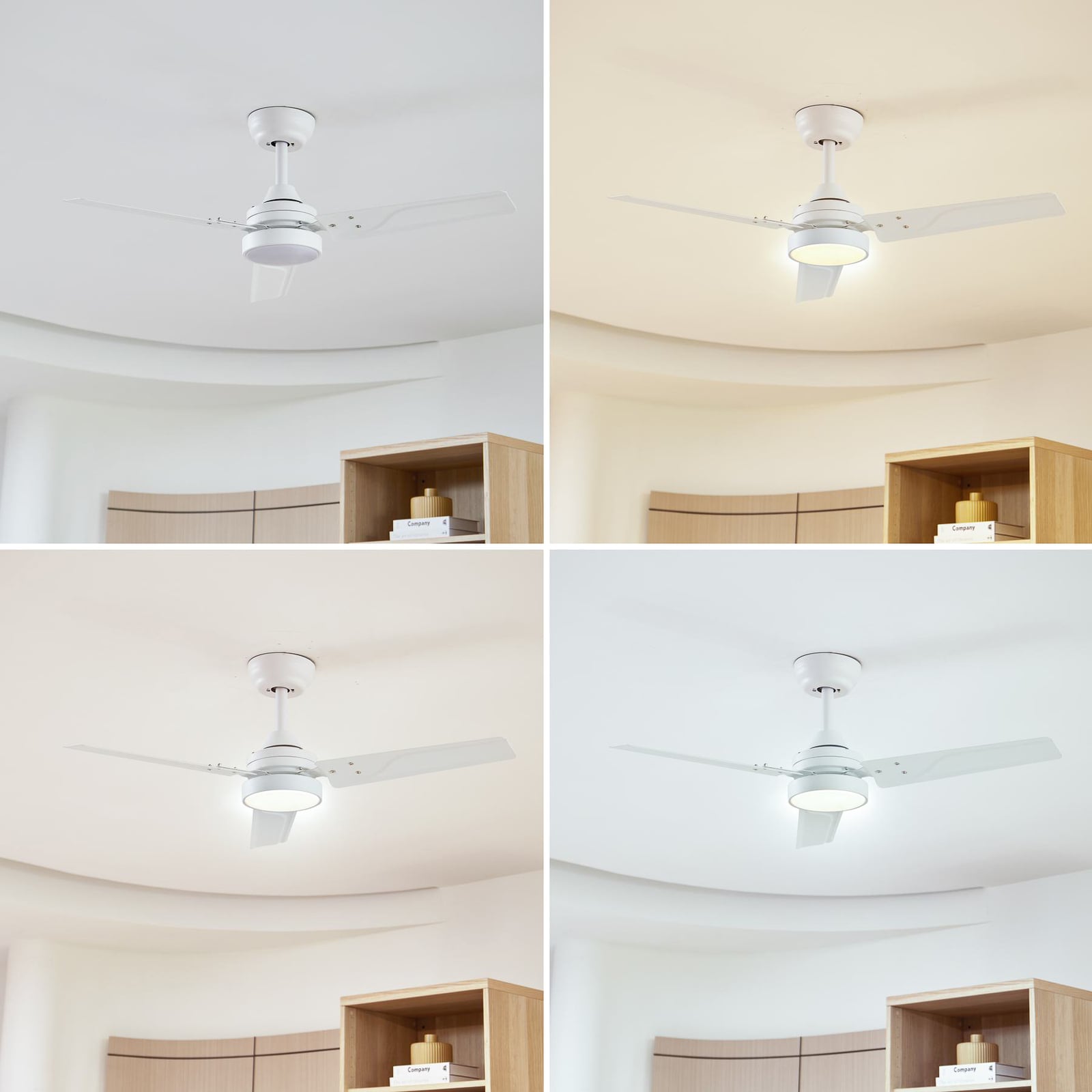 Ventilateur de plafond LED Aerallo, blanc, CCT, silencieux - Lindby