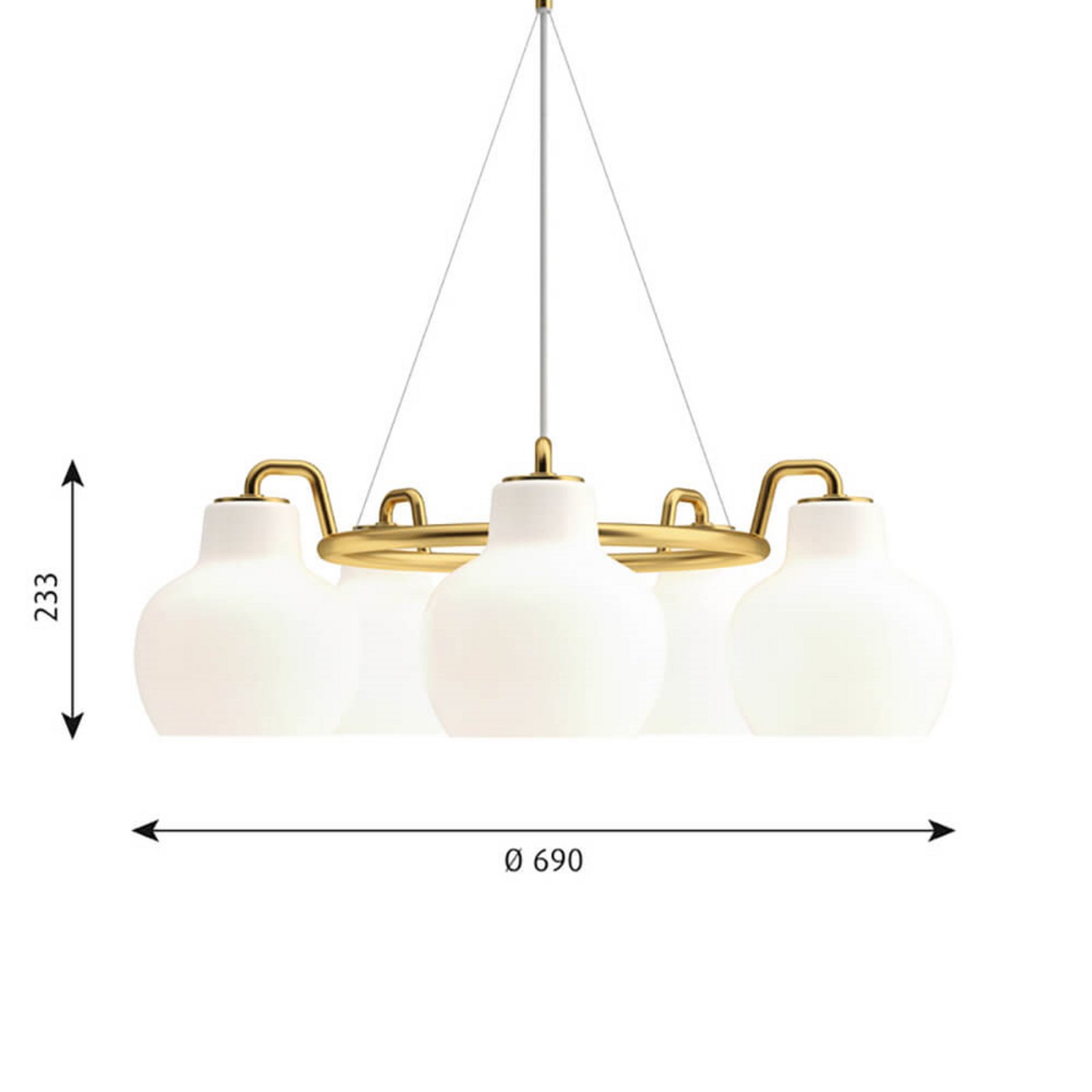 VL Ring Crown 5 Candeeiro Suspenso Opal - Louis Poulsen