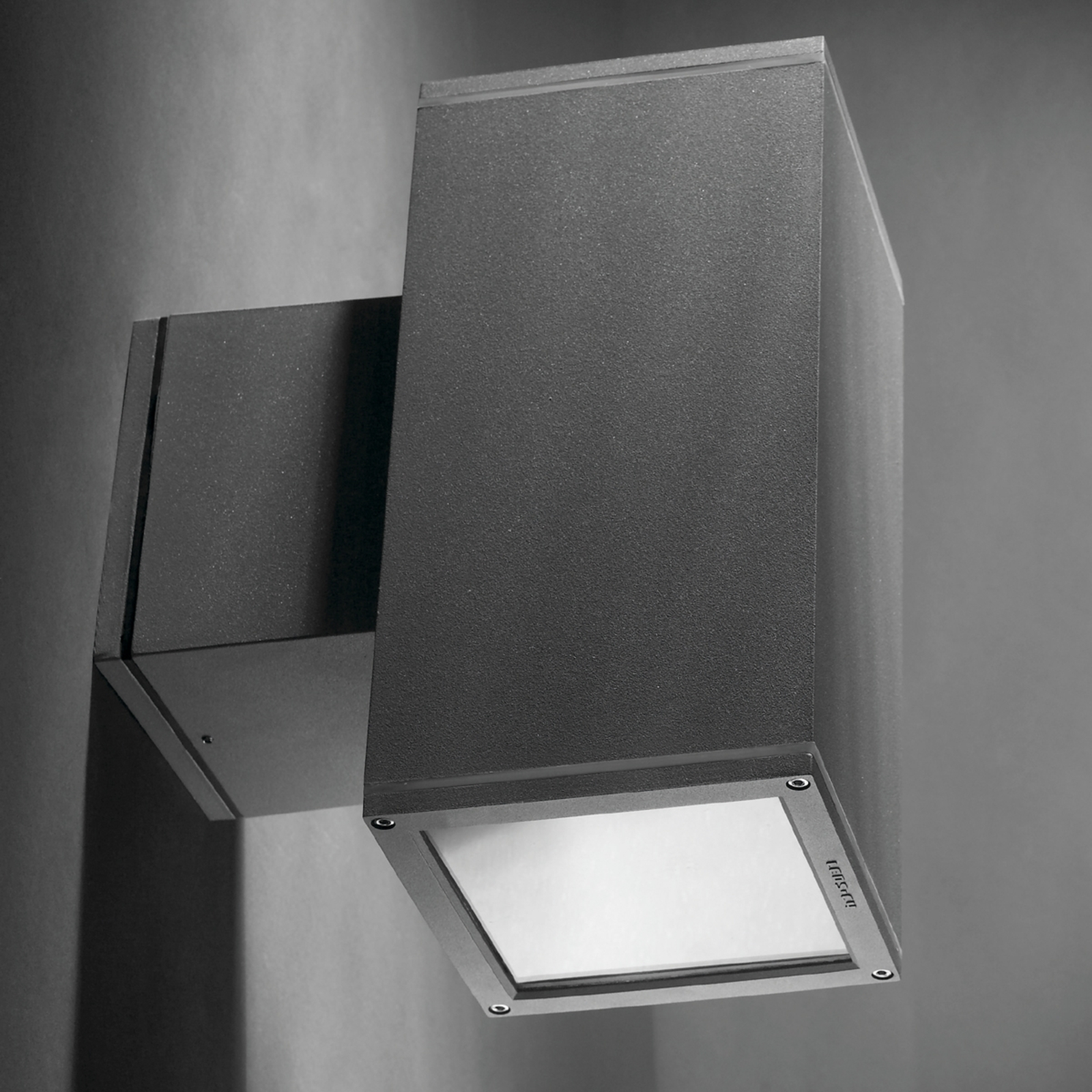 LEDS-C4 Elegant outdoor wall light Afrodita in dark grey, aluminium, glass, E27, energy efficiency: A++, W: 11 cm, H: 31 cm