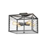 Louvre industrial style ceiling light, 4-bulb