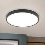 LED ceiling light Bully in black, 3,000 K, Ø28cm
