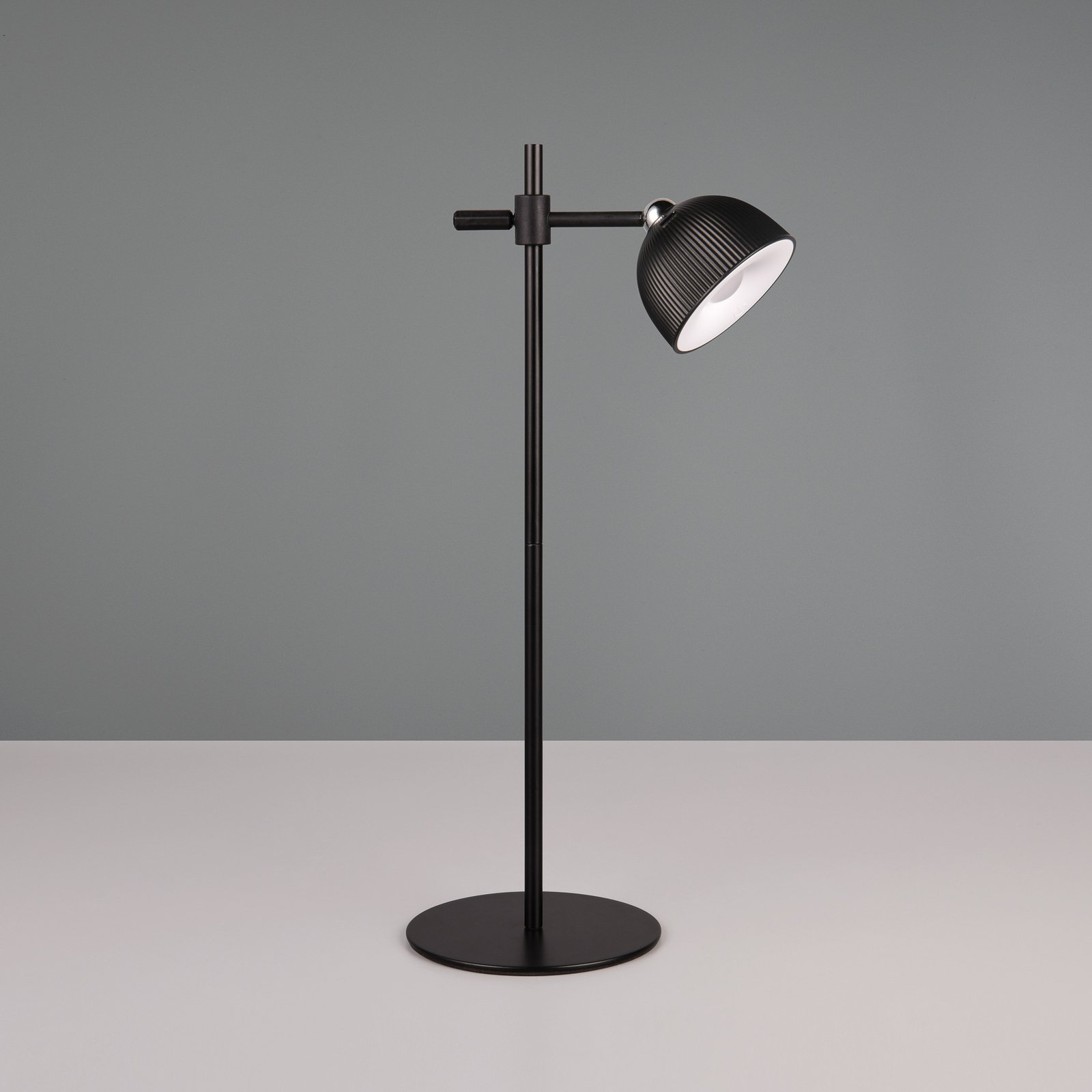Lámpara de mesa LED recargable Maxima, negra, altura 41 cm, plástico