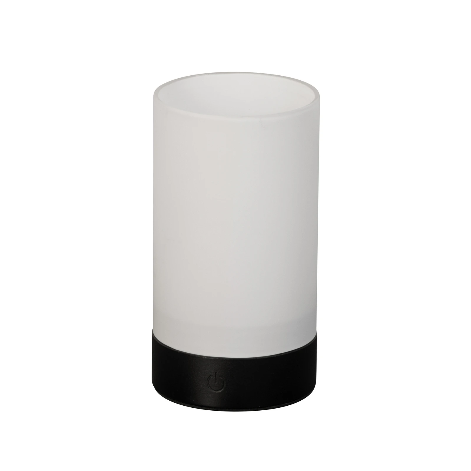 LED-Akku-Tischlampe Fenya, schwarz/opal matt Höhe 14 cm IP54