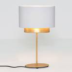 Tafellamp Mattia, ovaal, dubbel, wit/goud