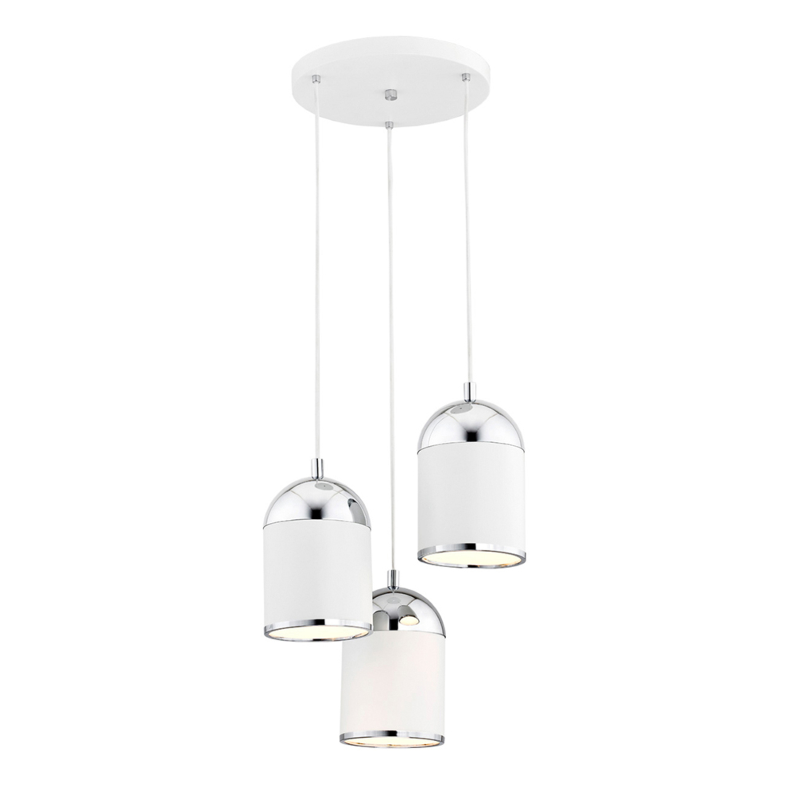 Suspension Anadia, à 3 lampes, ronde, blanche