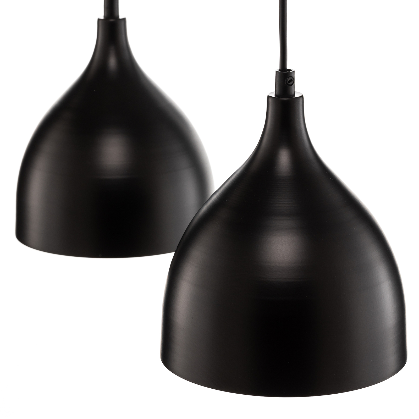 Metalowa lampa wisząca Nanu, czarna, 2-punktowa