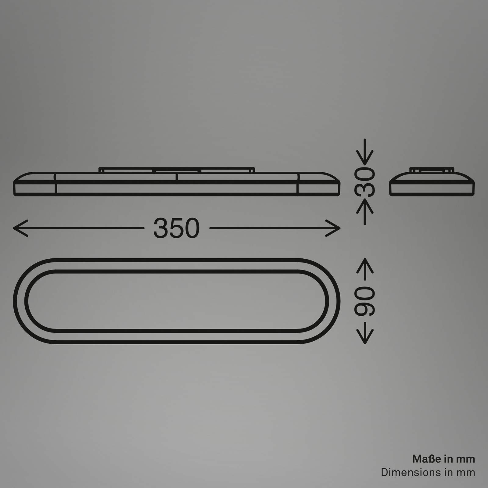 Kinkiet LED do łazienki Pil, kolor drewna, szerokość 35 cm, tworzywo sztuczne