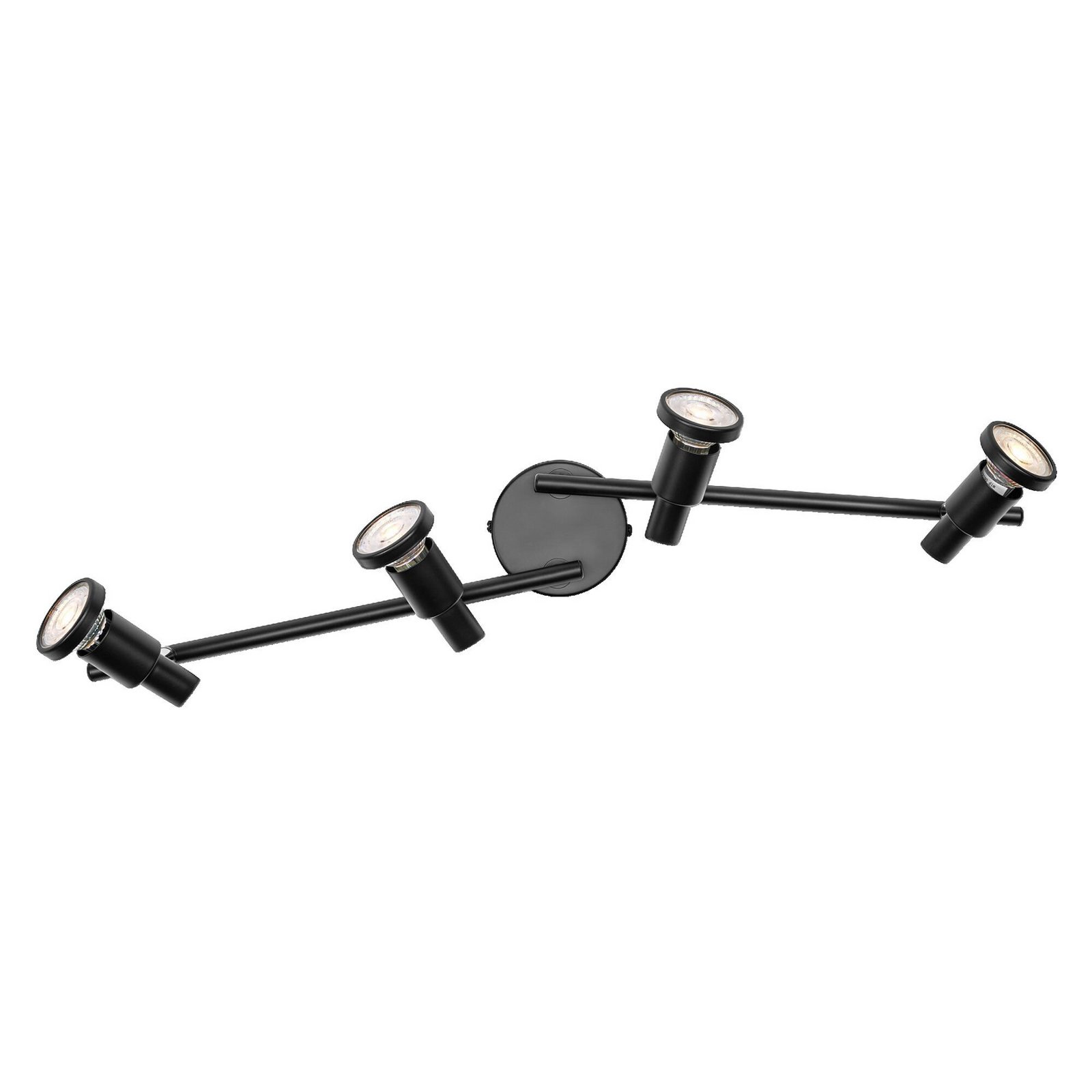 OSRAM Deckenstrahler, schwarz 4-flg. Metall GU10-LED 927 dim