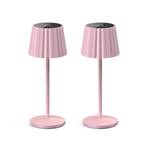 Lindby LED-bordslampa Esali, rosa, set om 2, aluminium