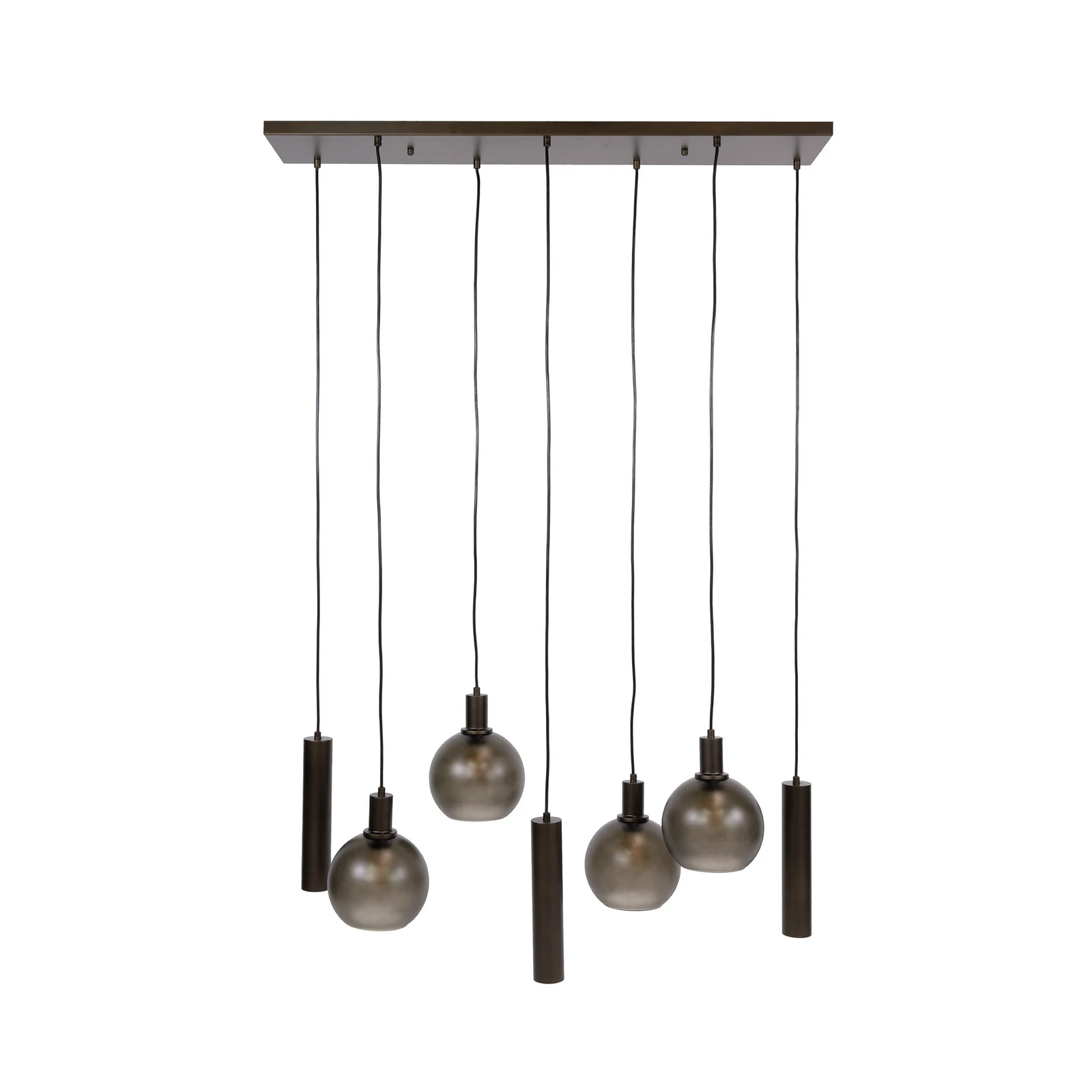 Lampa wisząca Sfera Tricolore, czarna, 7-punktowa, E27/GU10