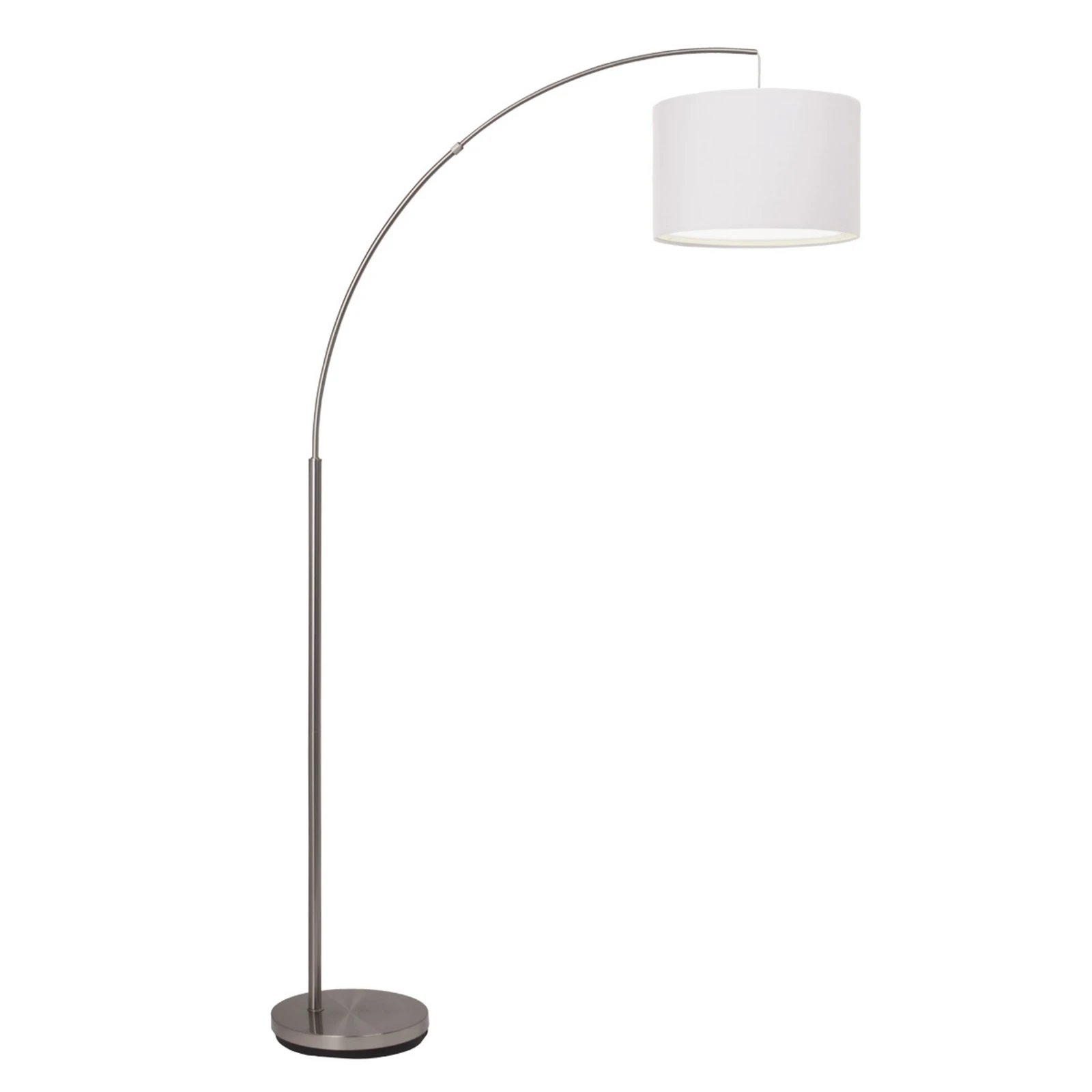 Podna lampa Clarie, bijela, boja željeza, 180 cm, tkanina/metal
