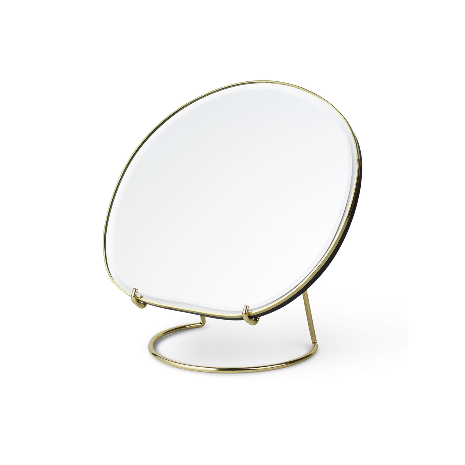 ferm LIVING table mirror Pond, brass, width 21 cm, glass