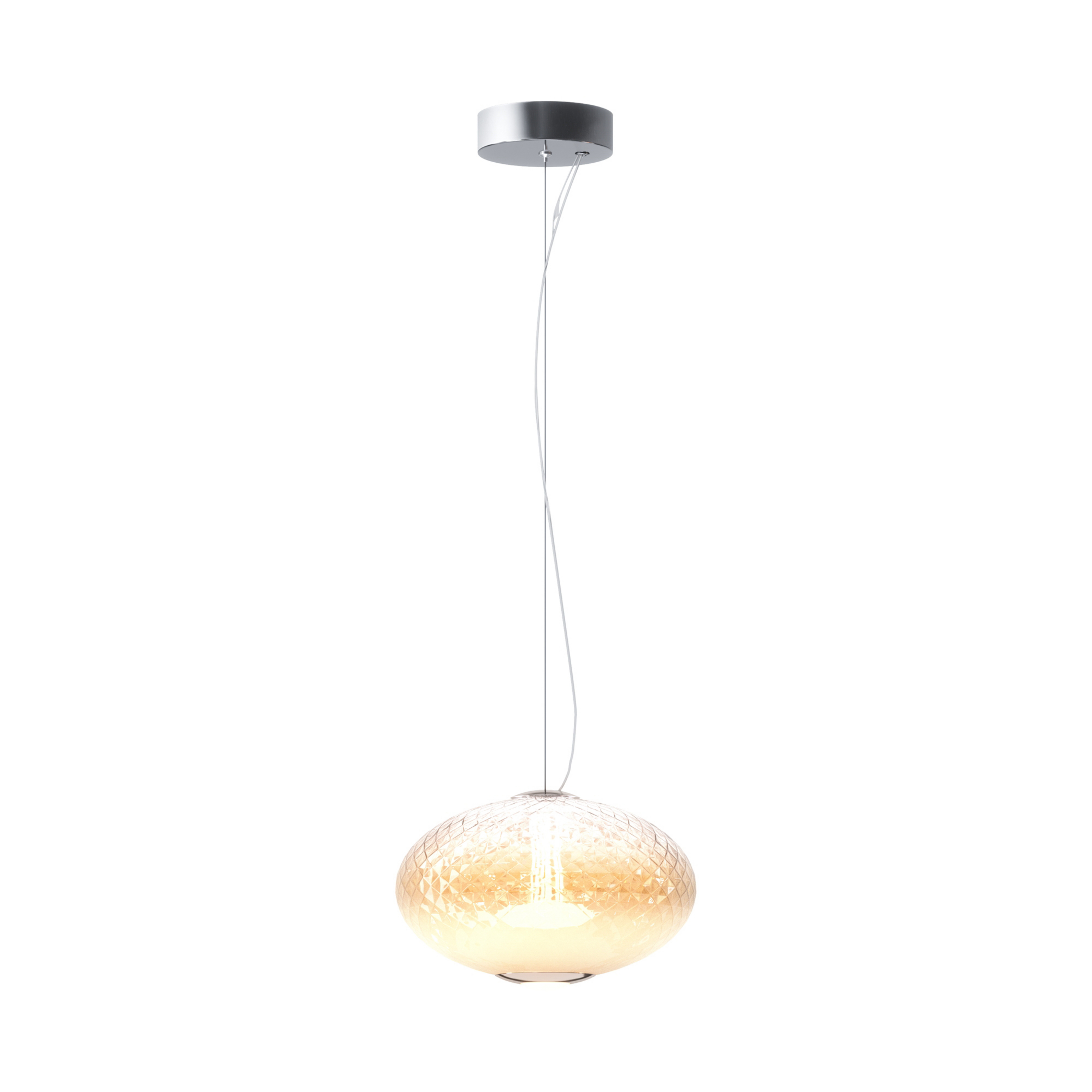 Maytoni suspension en verre Bruma, chrome/blanc, hauteur 19,5 cm