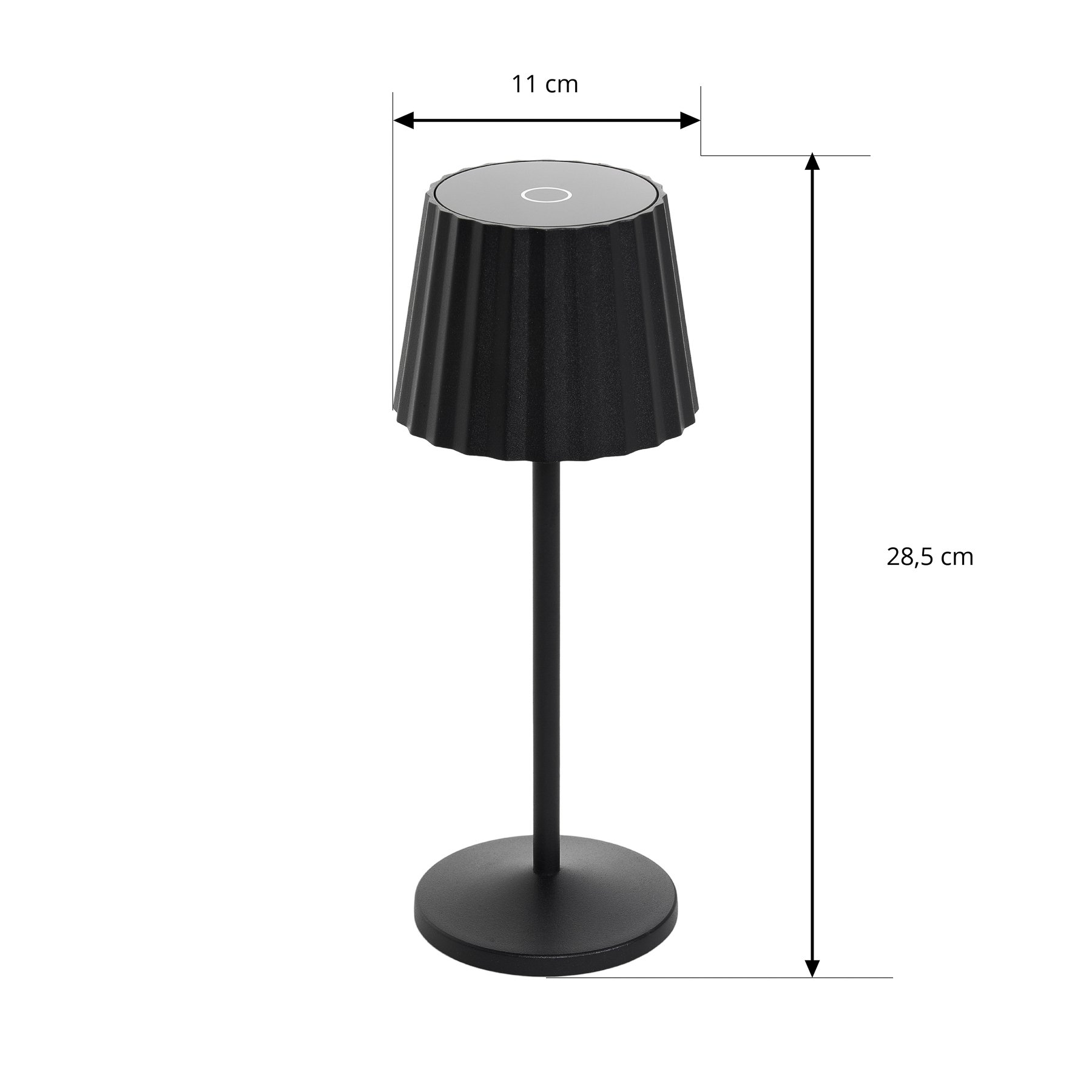 Akumulatorowa lampa stołowa LED Esali, czarna, zestaw 3 sztuk